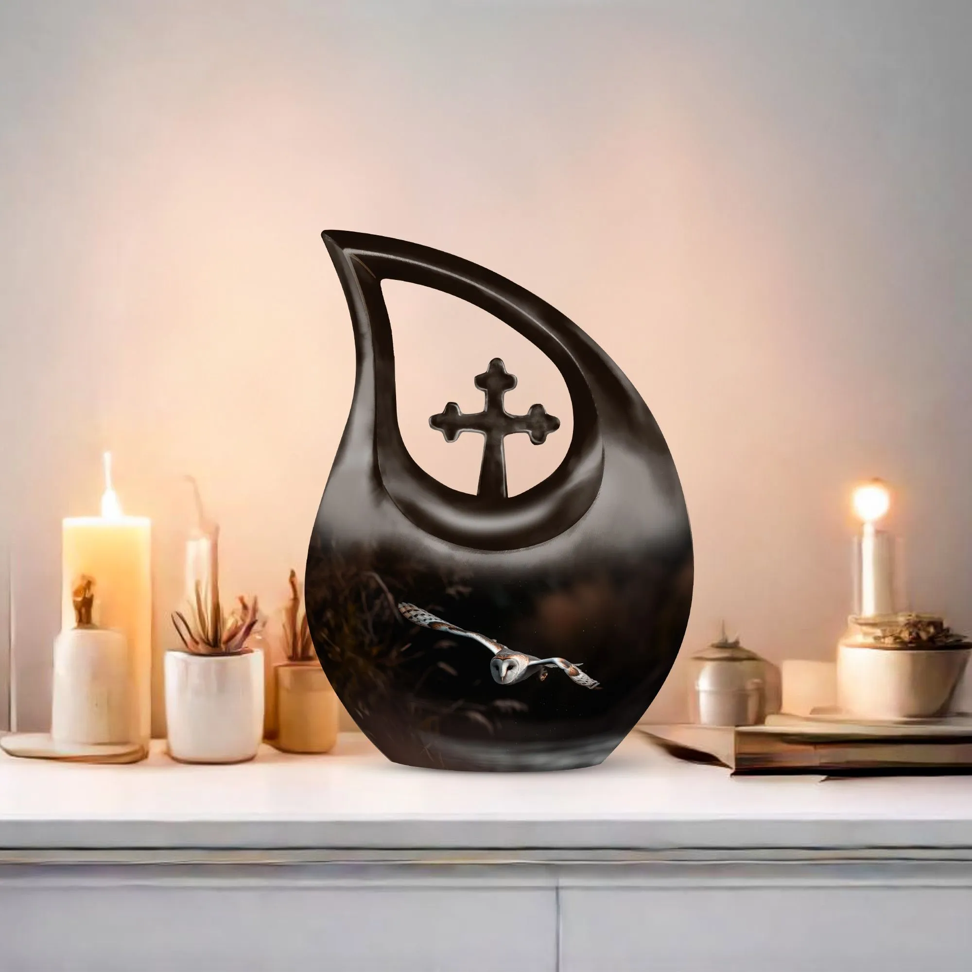 Barn Owl Urn- Memorial Cremation Urn For Ashes