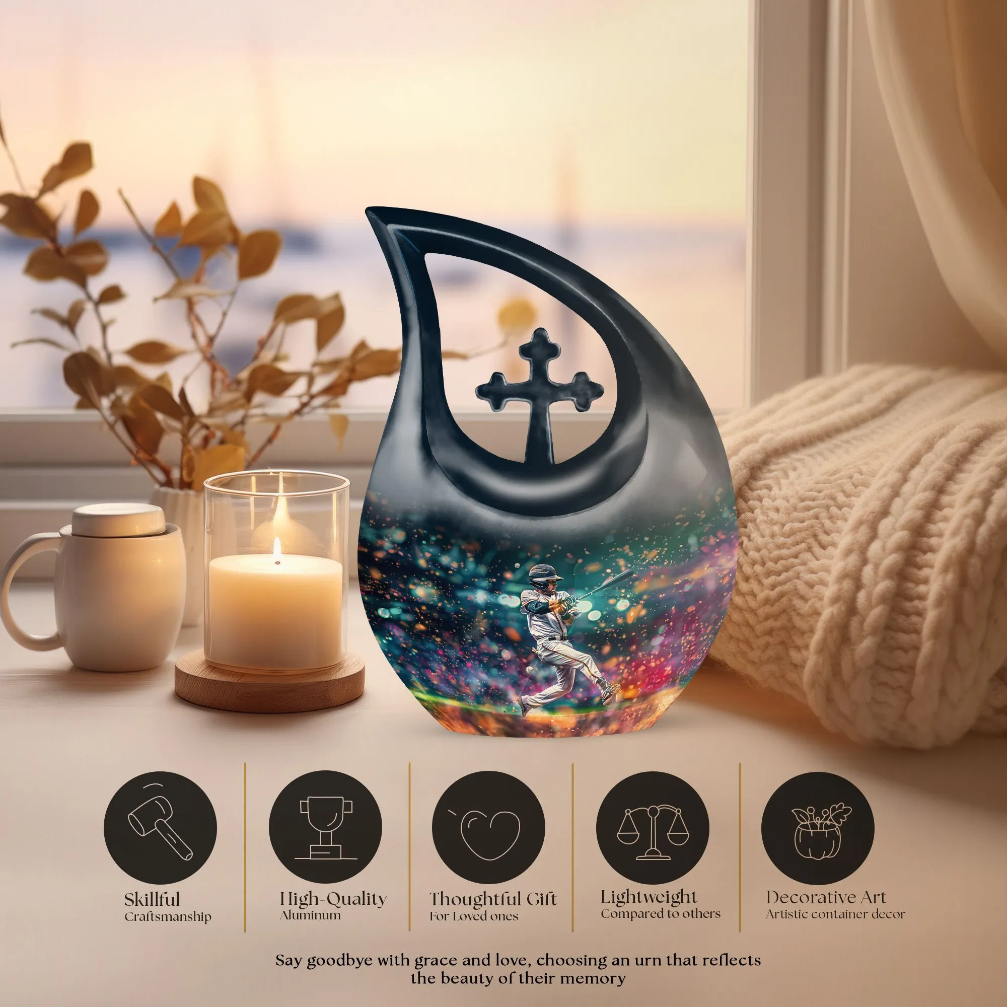 Baseball Cremation Urn - Keepsake Memorial Cremation Urn