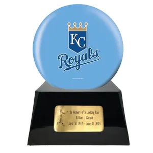 Baseball Cremation Urn with Optional Kansas City Royals Ball Decor and Custom Metal Plaque