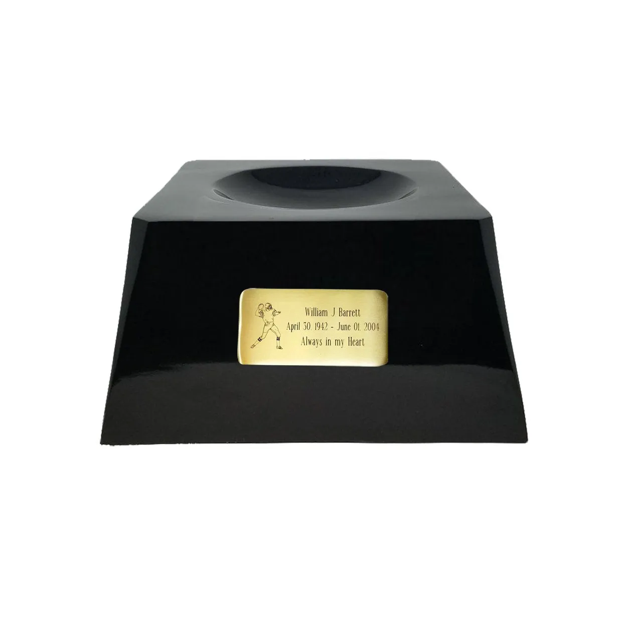 Baseball Cremation Urn with Optional Tampa Bay Rays Ball Decor and Custom Metal Plaque