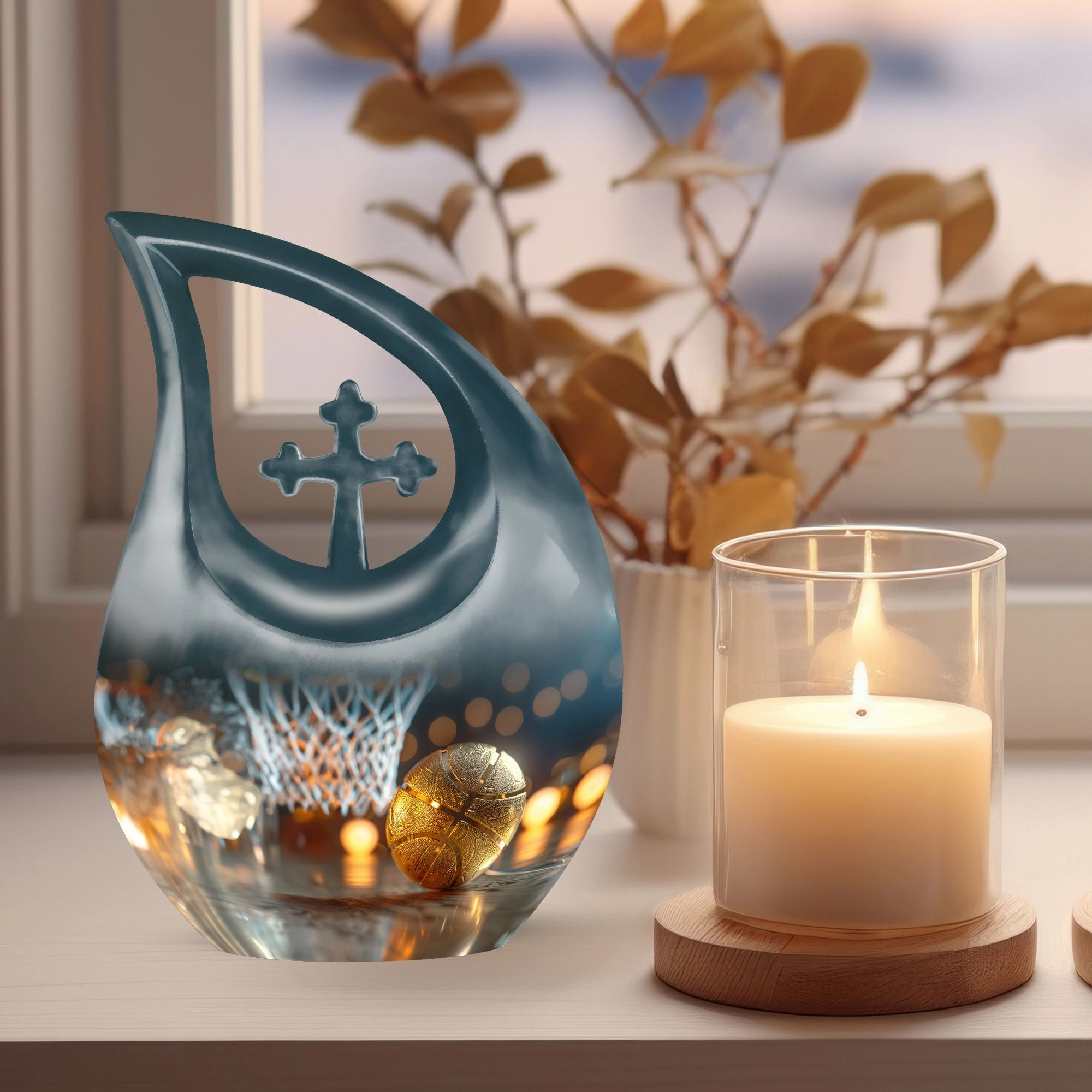 Basketball Memorial Urn: Small Urn For Cremation ashes