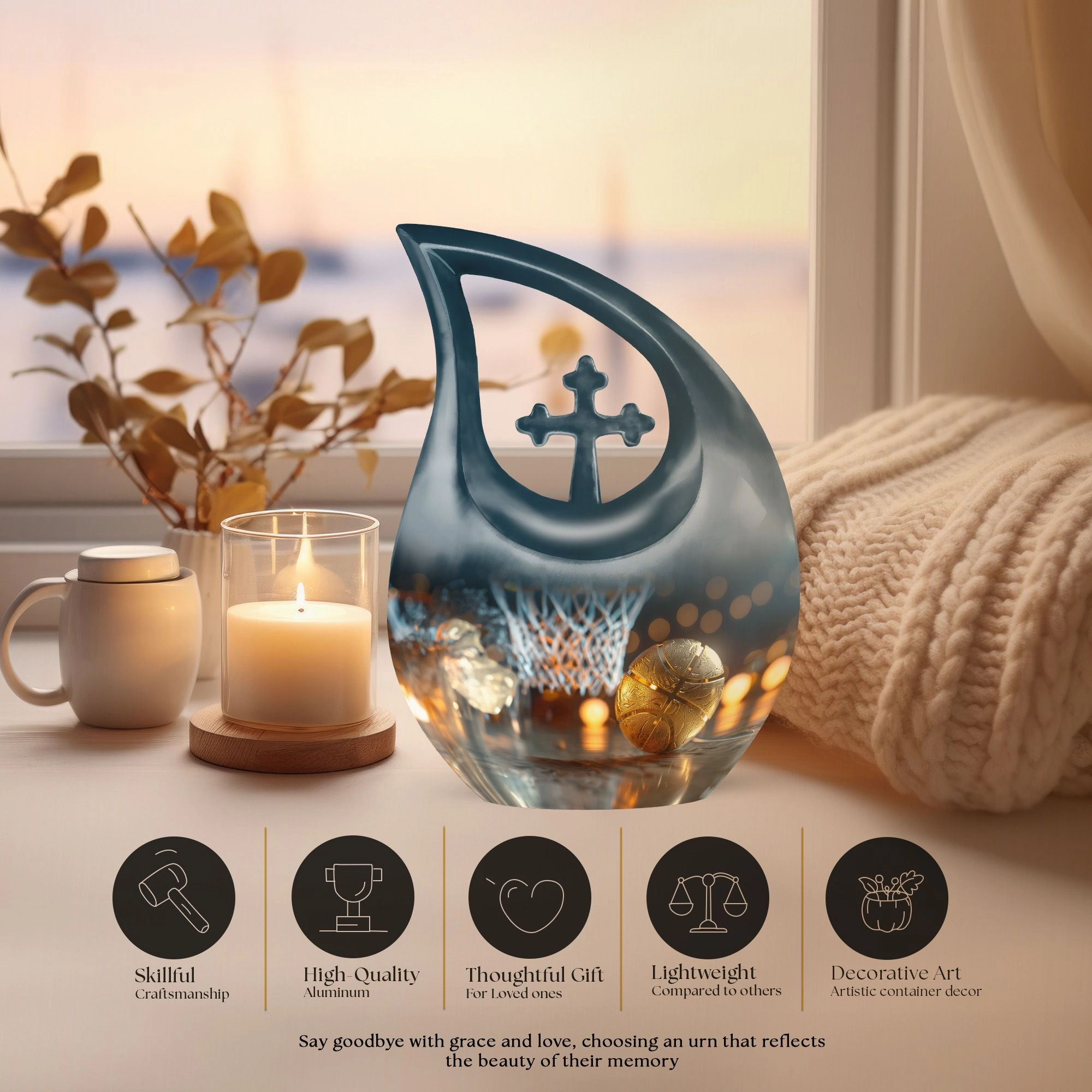 Basketball Memorial Urn: Small Urn For Cremation ashes