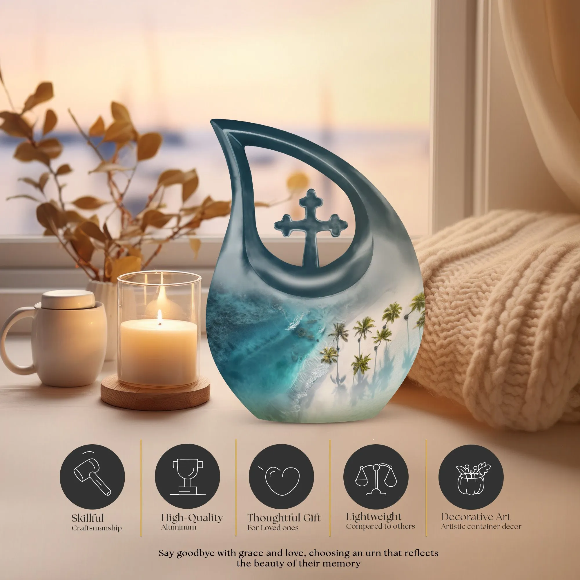 Beach Urn Memorial: Elegant Cremation Box for Lasting Remembrance