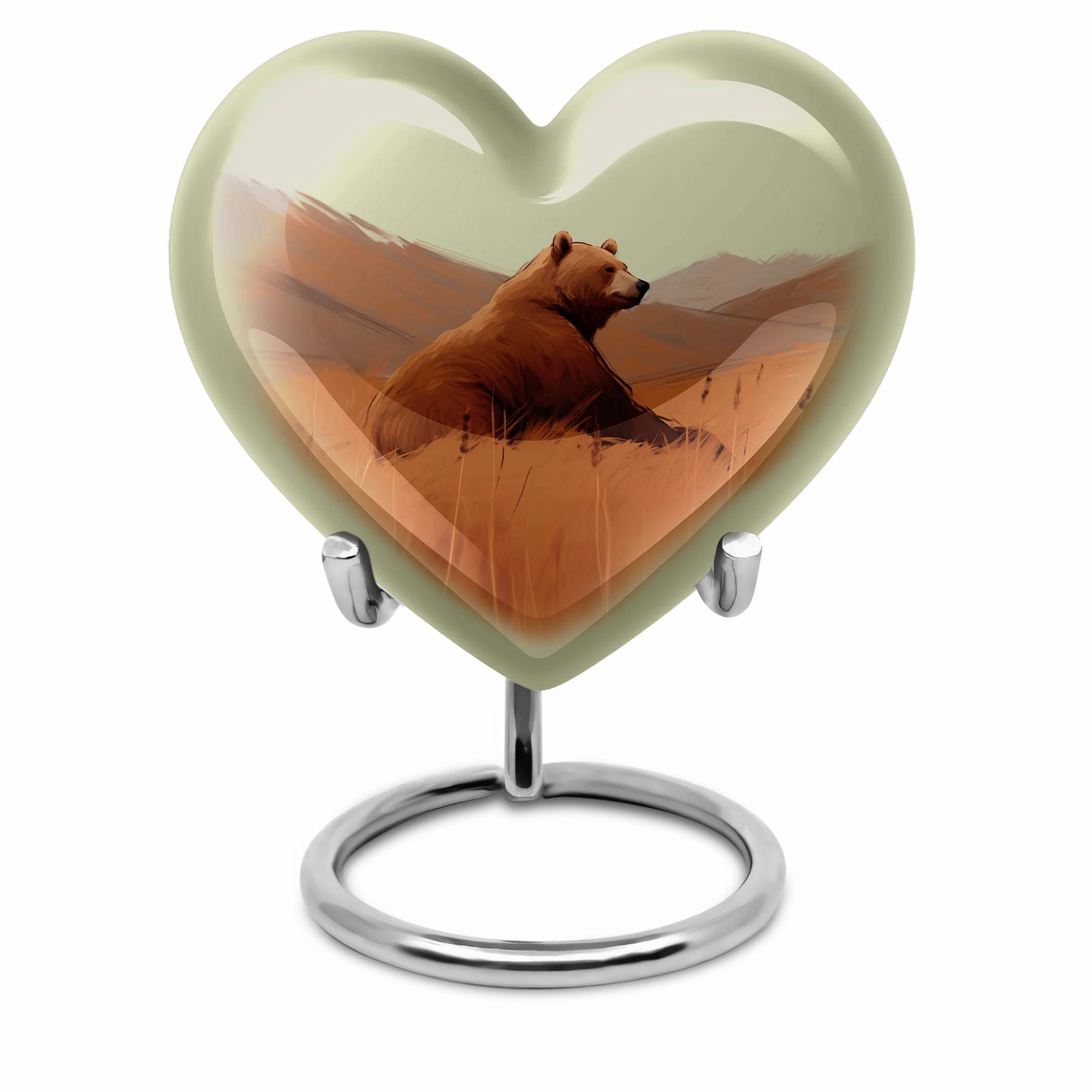 Bear Tranquility Large Aluminum Cremation Urn for Last Tribute