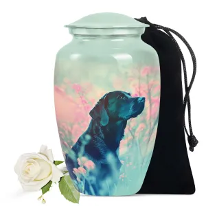 Beautiful Black Labrador Memorial Urn Pet Cremation Keepsake