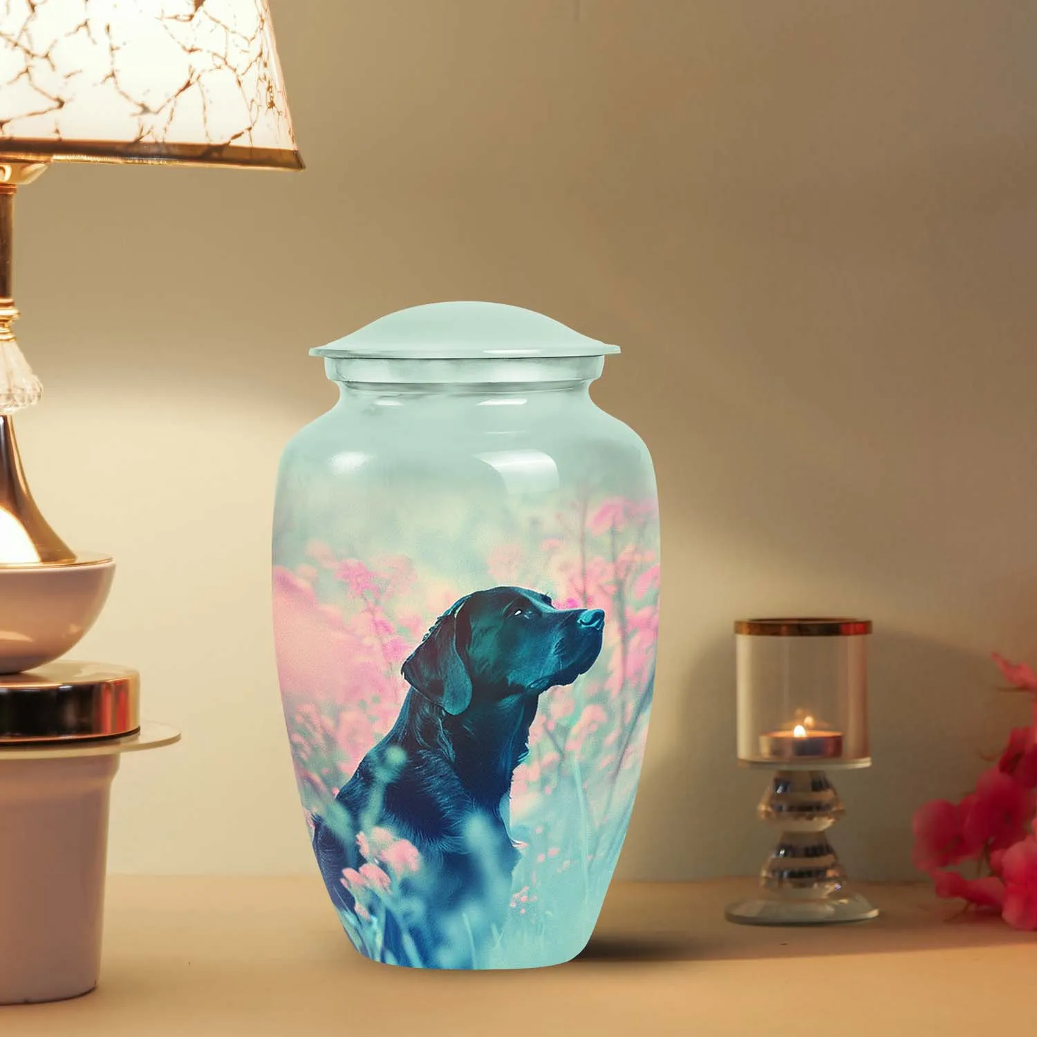 Beautiful Black Labrador Memorial Urn Pet Cremation Keepsake