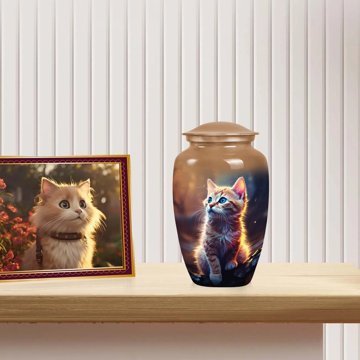 Beautiful Ginger Cat Memorial Urn Keepsake for Pet Ashes