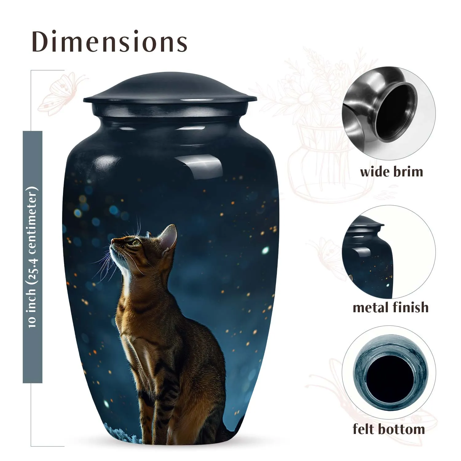 Bengal Cat Pet Cremation Urn for Ashes Handcrafted Memorial
