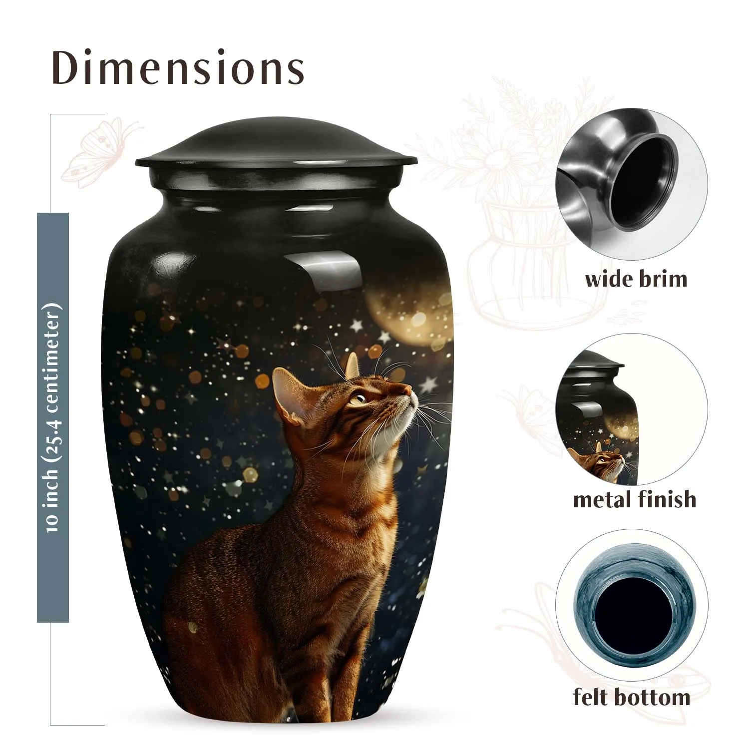 Bengal Cat Pet Cremation Urn for Ashes keepsake