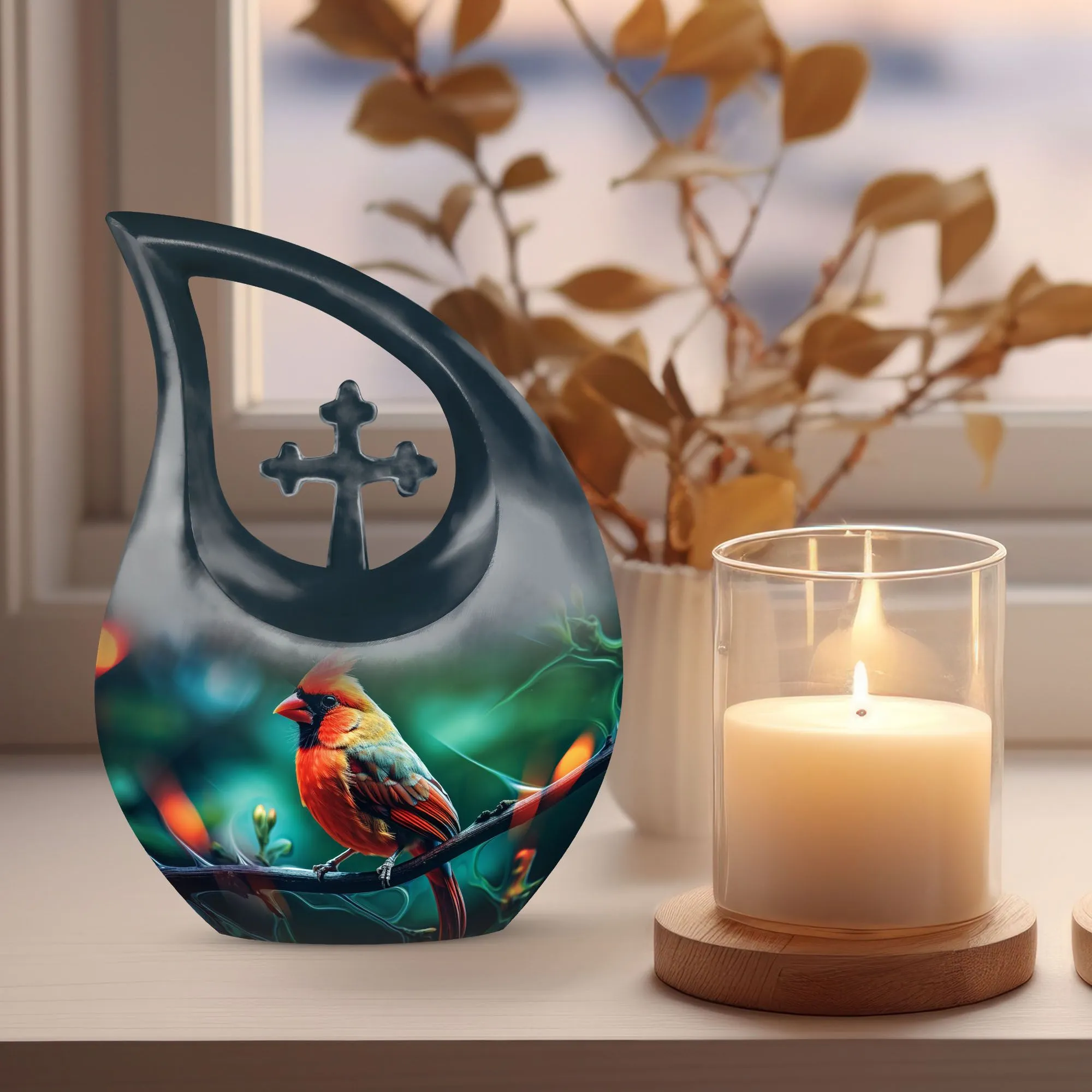 Bird Urn: 10 Inch Aluminium Memorial Cremation Urn For Ashes