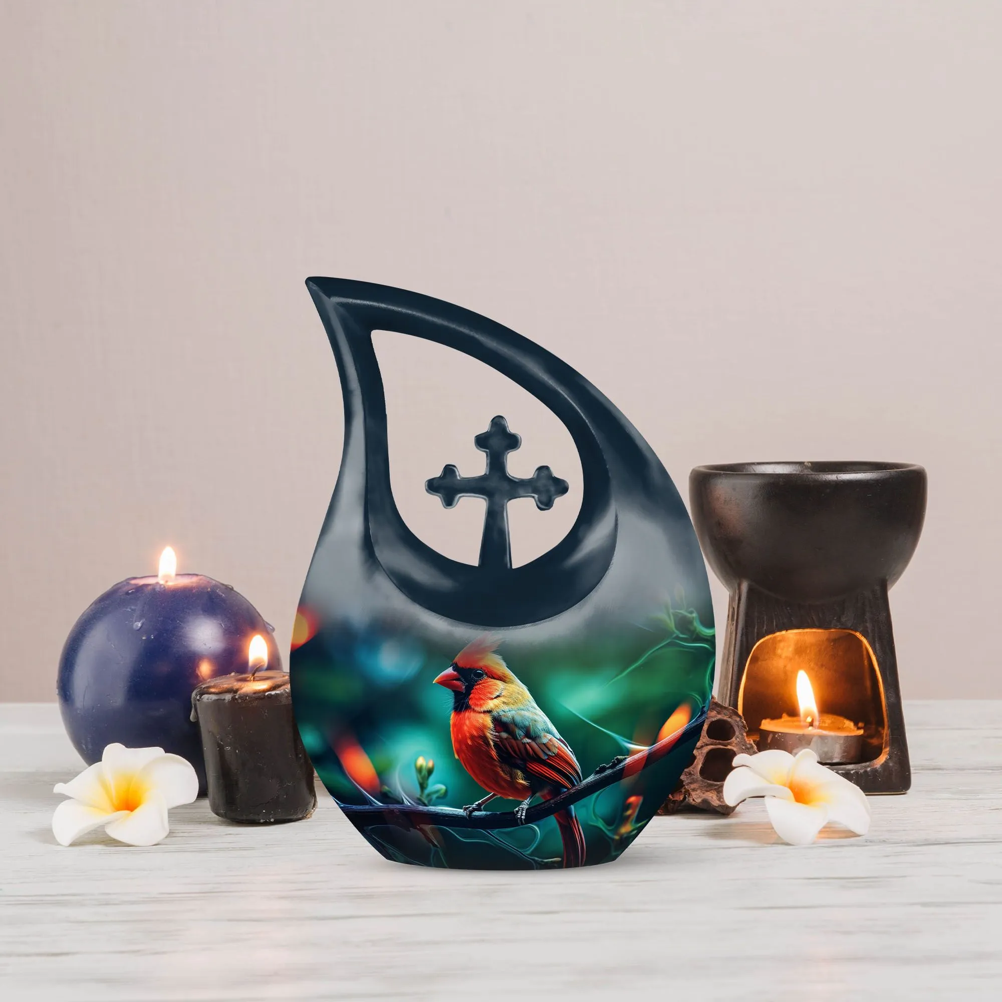 Bird Urn: 10 Inch Aluminium Memorial Cremation Urn For Ashes