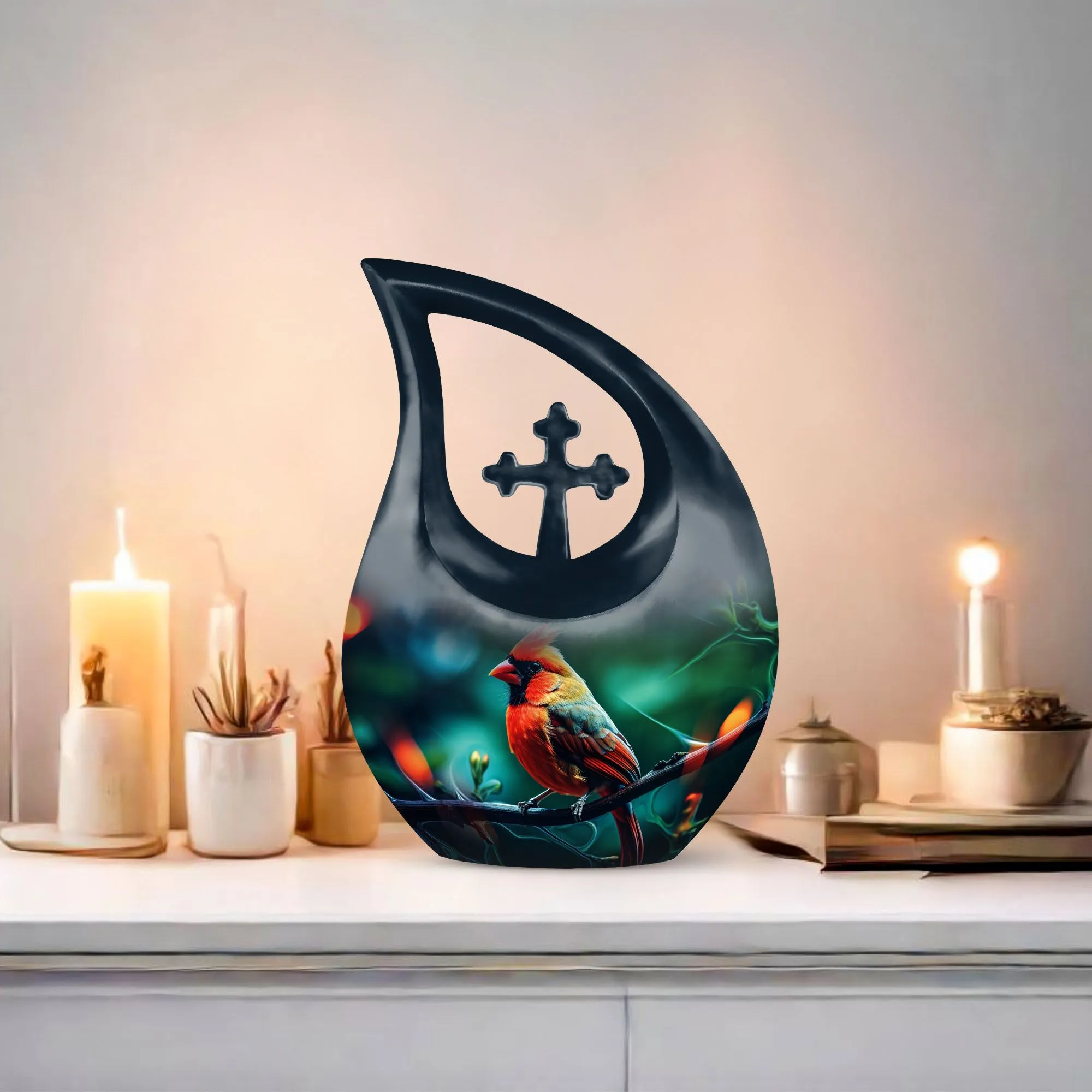 Bird Urn: 10 Inch Aluminium Memorial Cremation Urn For Ashes