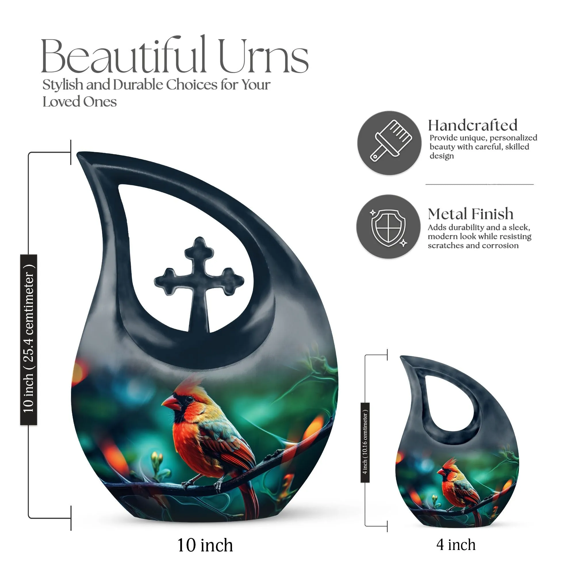 Bird Urn: 10 Inch Aluminium Memorial Cremation Urn For Ashes
