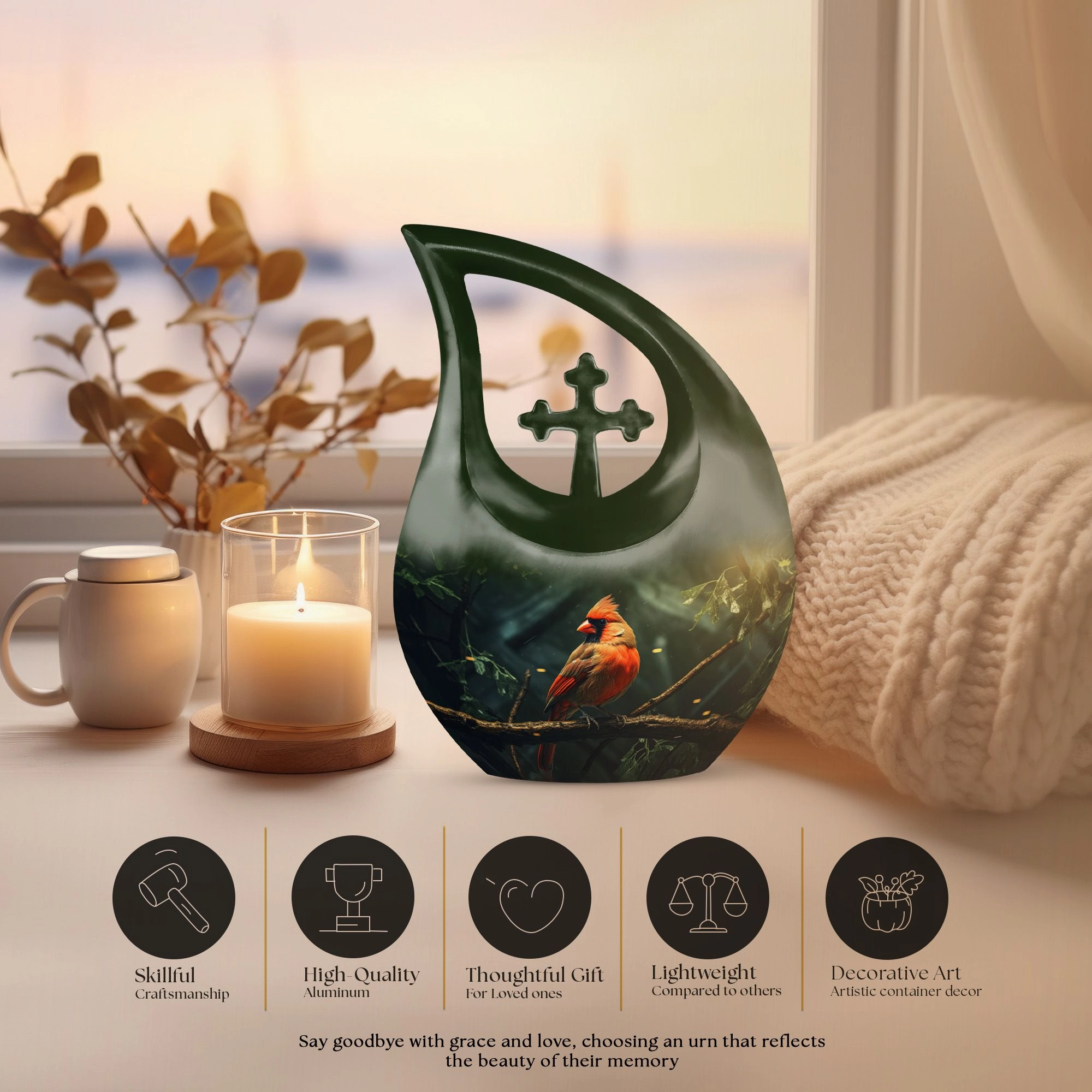 Bird Urn : Respectful Last Journey Memorial Urn