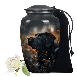 Black Labrador Dog Pet Cremation Urn For Remains