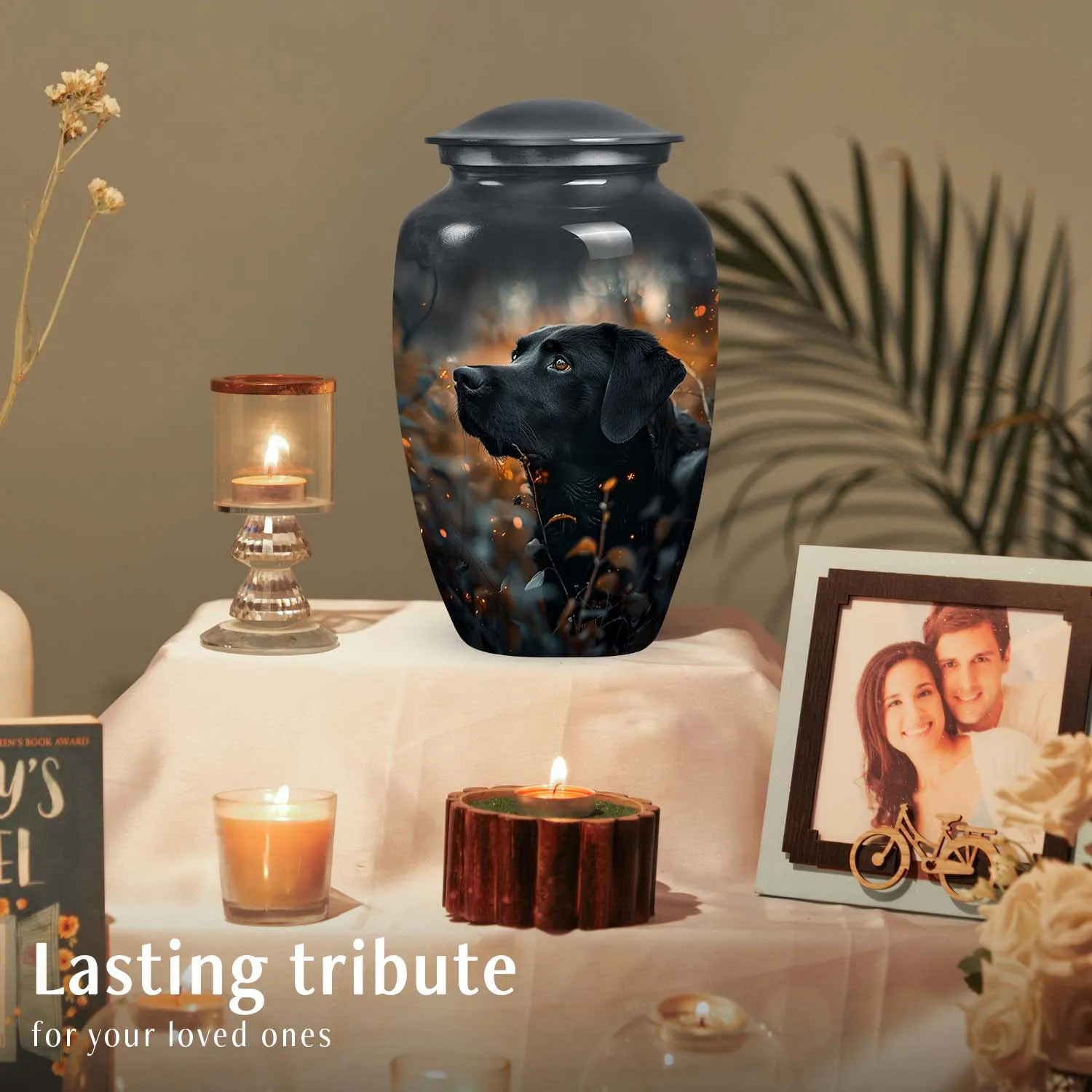 Black Labrador Dog Pet Cremation Urn For Remains