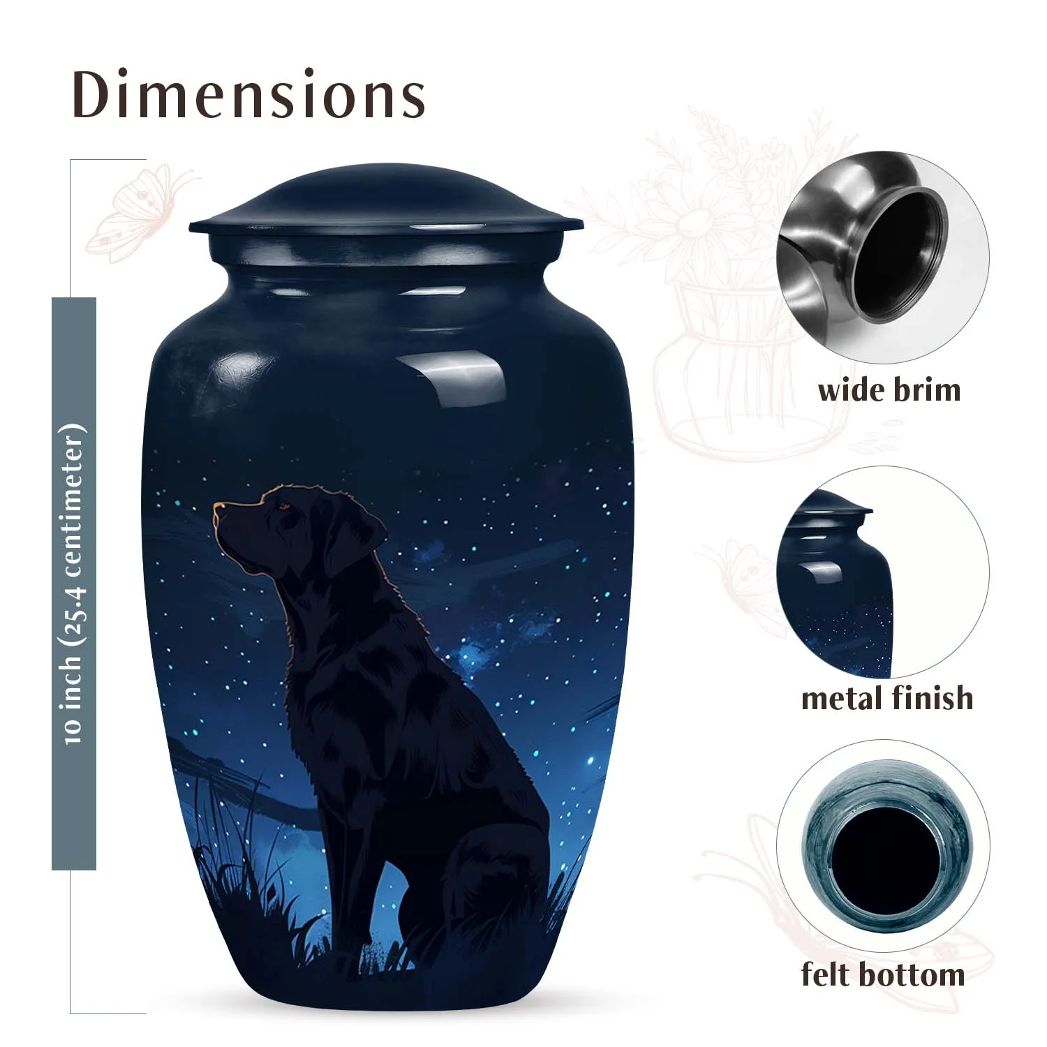 Black Labrador Starry Night Pet Memorial Keepsake