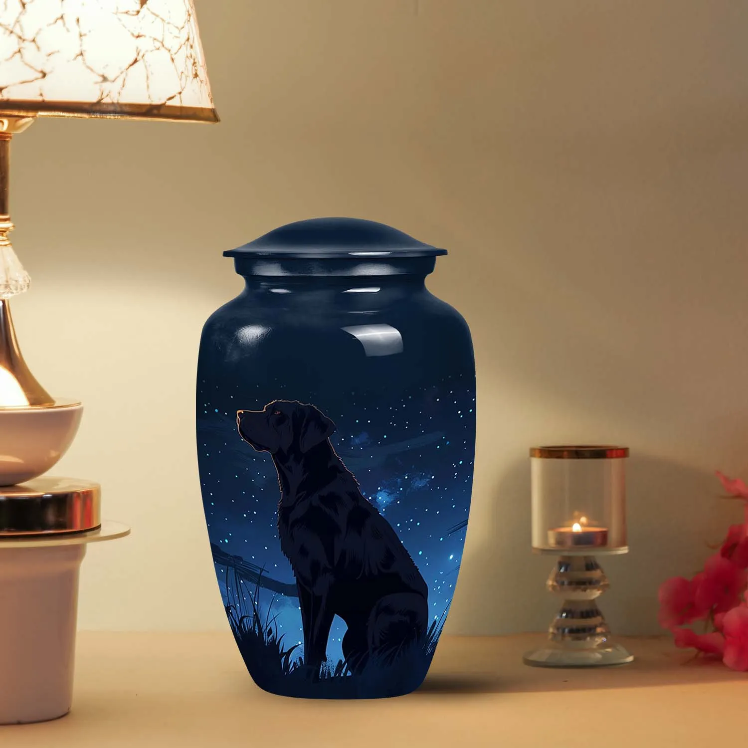 Black Labrador Starry Night Pet Memorial Keepsake