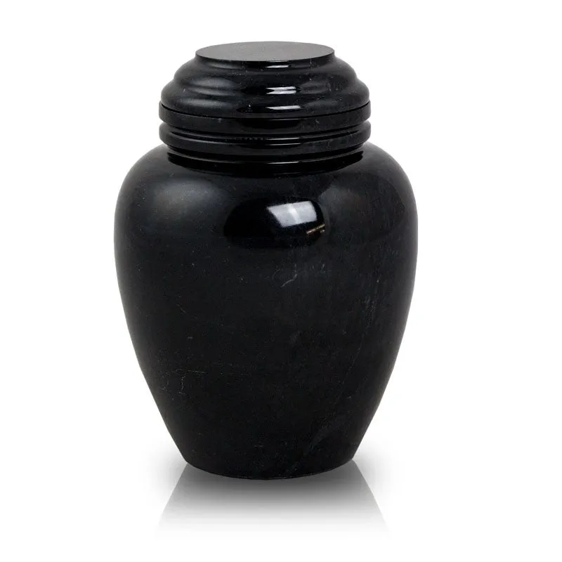 Black Marble Cremation Urn in Extra Small