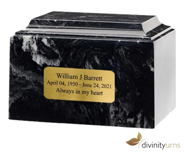 Black Marlin Cultured Marble Cremation Urn