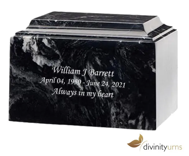 Black Marlin Cultured Marble Cremation Urn
