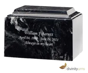 Black Marlin Cultured Marble Cremation Urn