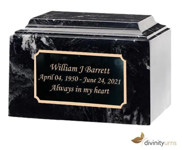Black Marlin Cultured Marble Cremation Urn