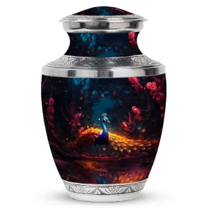 Blue Peacock Heritage - Aesthetic Peacock Urn For Funeral Decor
