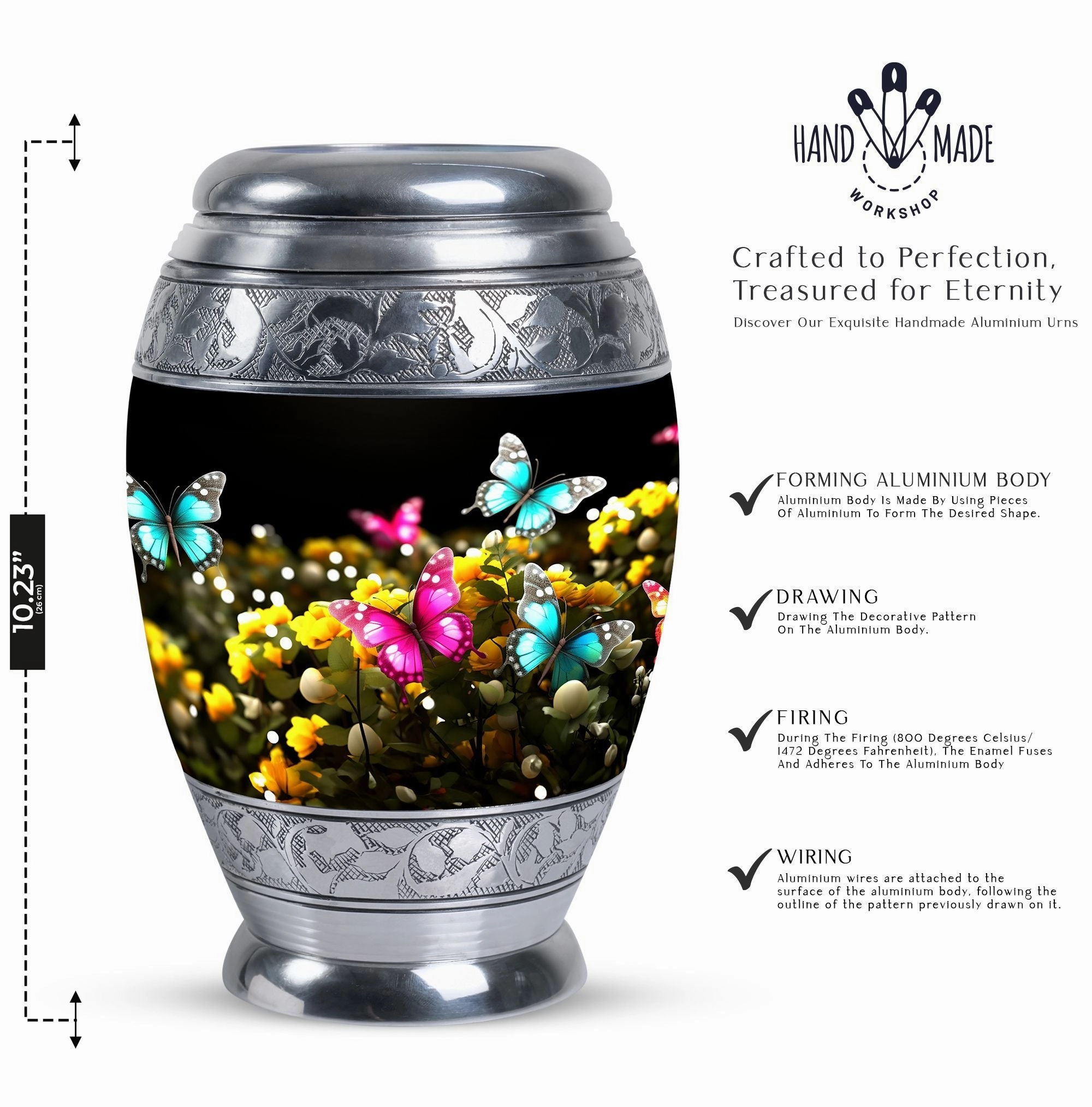 Blue Butterfly Memorial & Cremation Urn - Eternal Resting Place