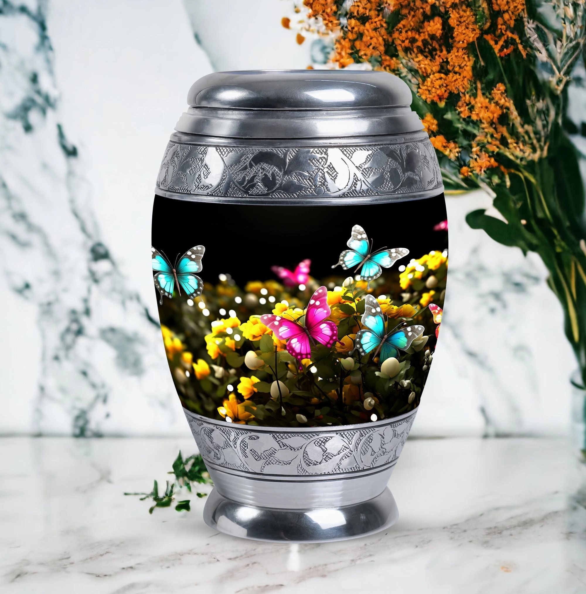 Blue Butterfly Memorial & Cremation Urn - Eternal Resting Place