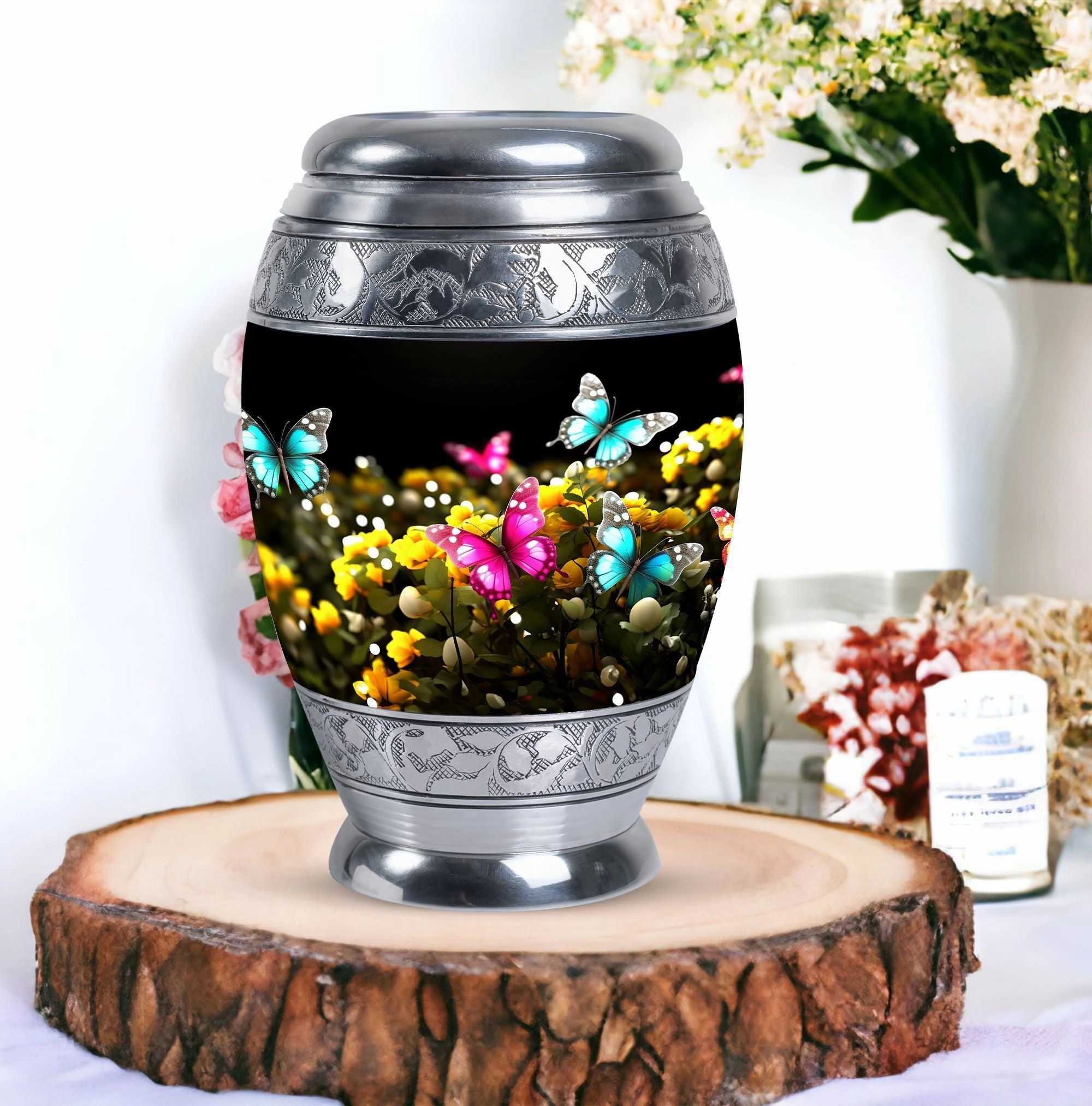Blue Butterfly Memorial & Cremation Urn - Eternal Resting Place