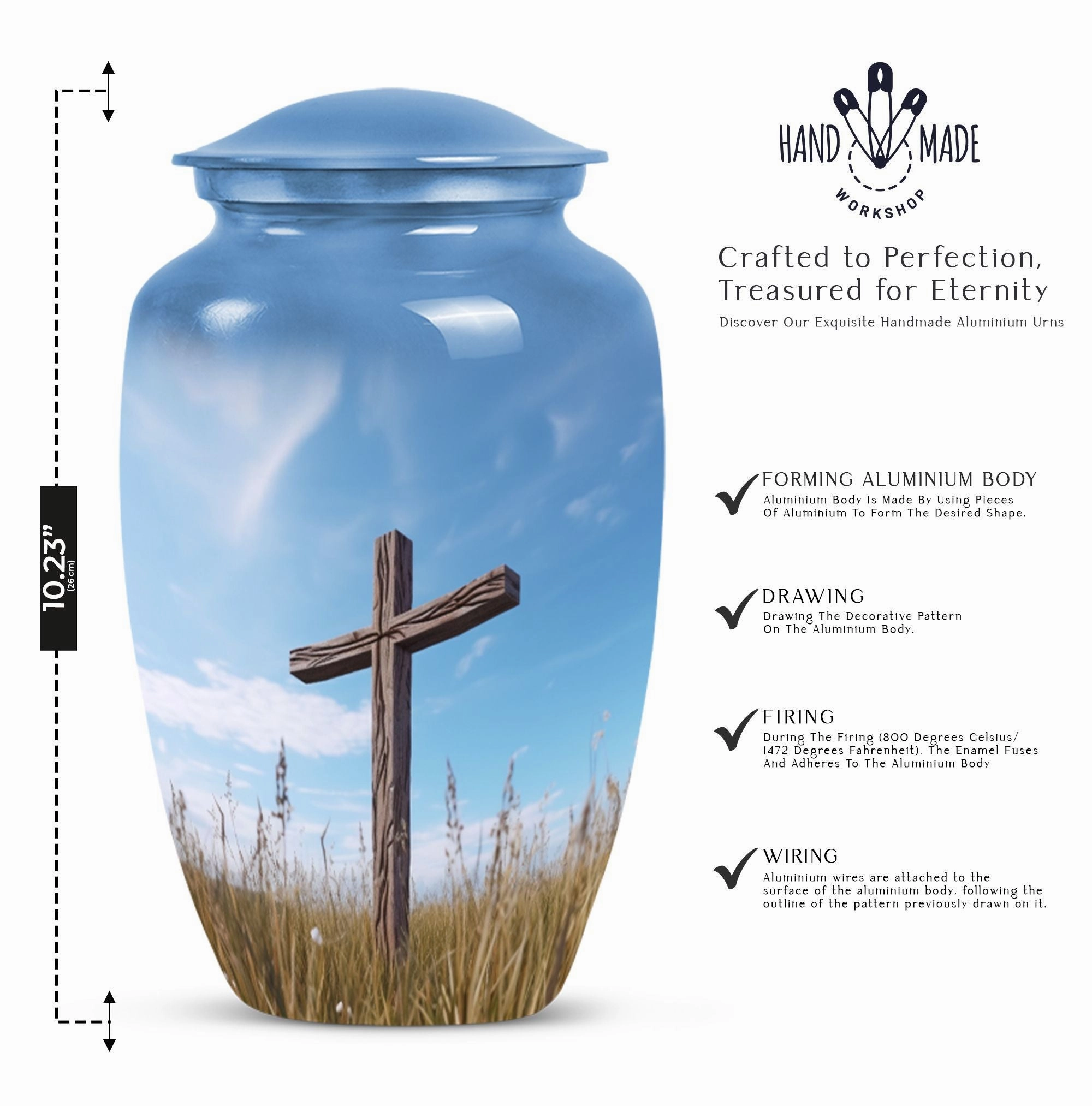 Blue Sky Christ Remembrance - Cremation Urn For Eternal Peace