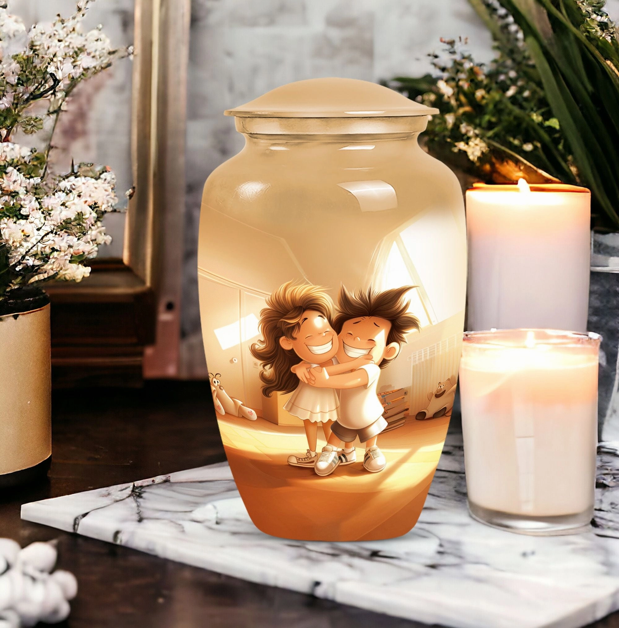 Brother and Sister Commemoration: Classic Memorial Urn