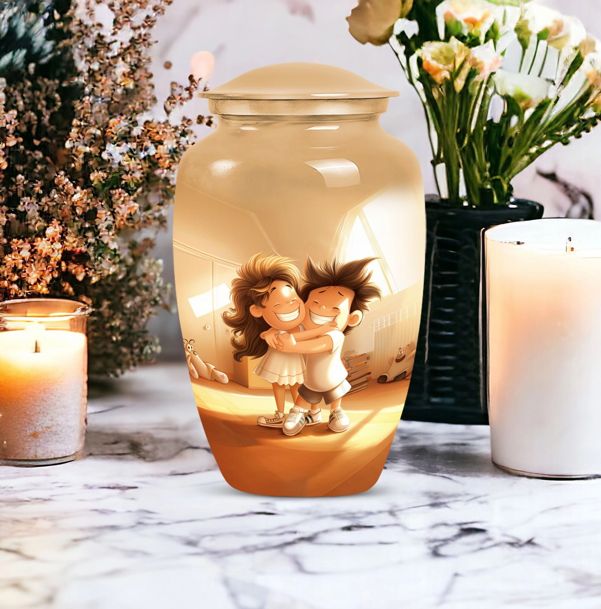 Brother and Sister Commemoration: Classic Memorial Urn