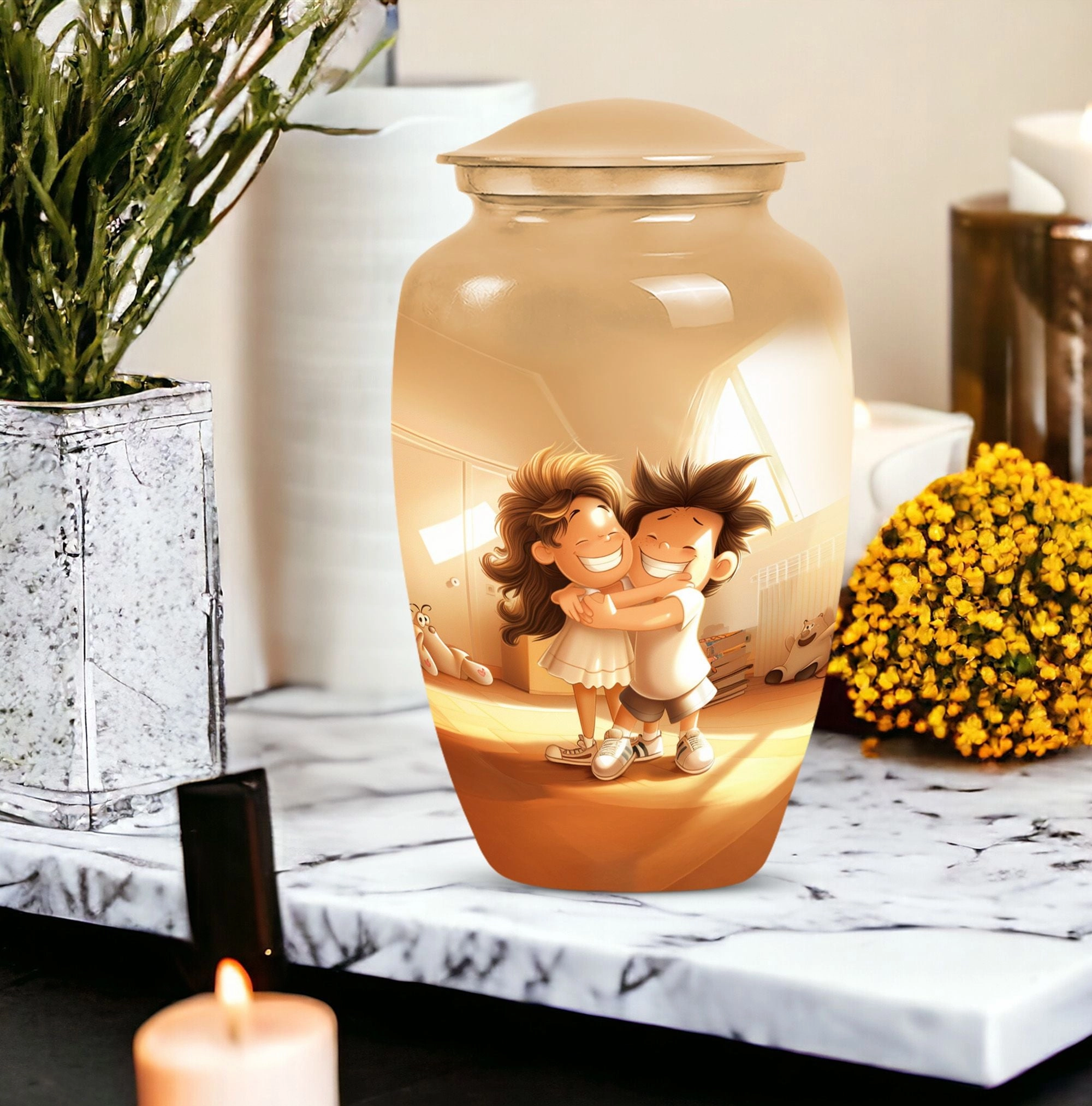 Brother and Sister Commemoration: Classic Memorial Urn