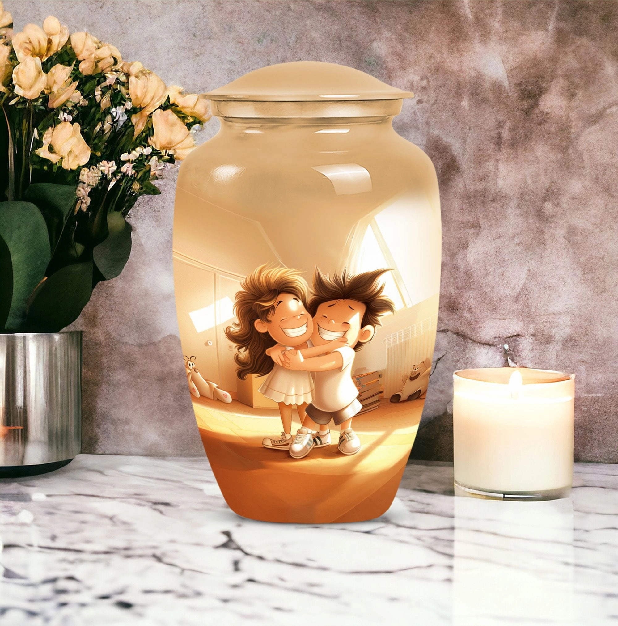 Brother and Sister Commemoration: Classic Memorial Urn