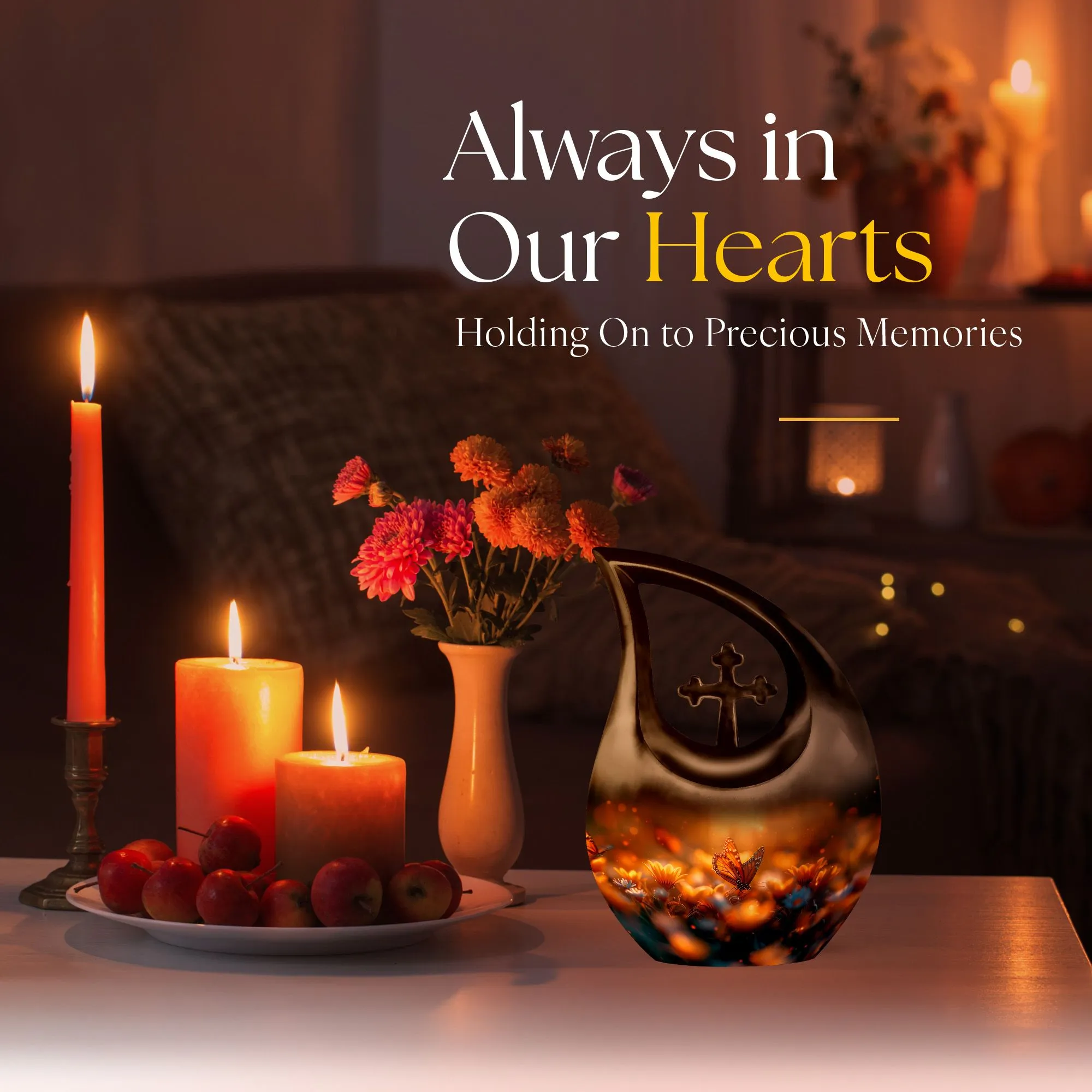 Butterfly Commemoration: Unique Mini Cross Drop Urn for Eternity