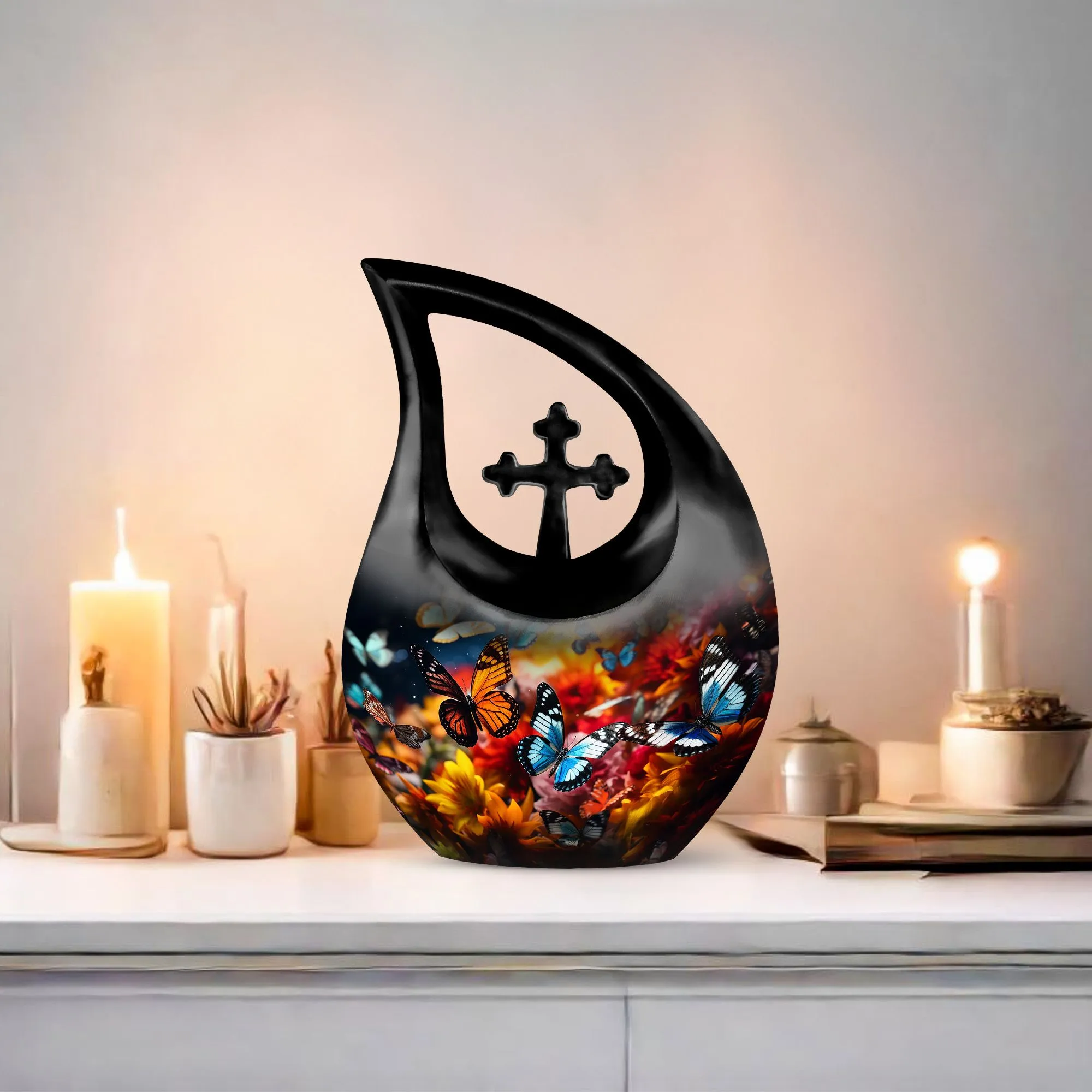 Butterfly custom made urn for ashes pretty urn for human ashes