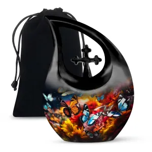 Butterfly custom made urn for ashes pretty urn for human ashes