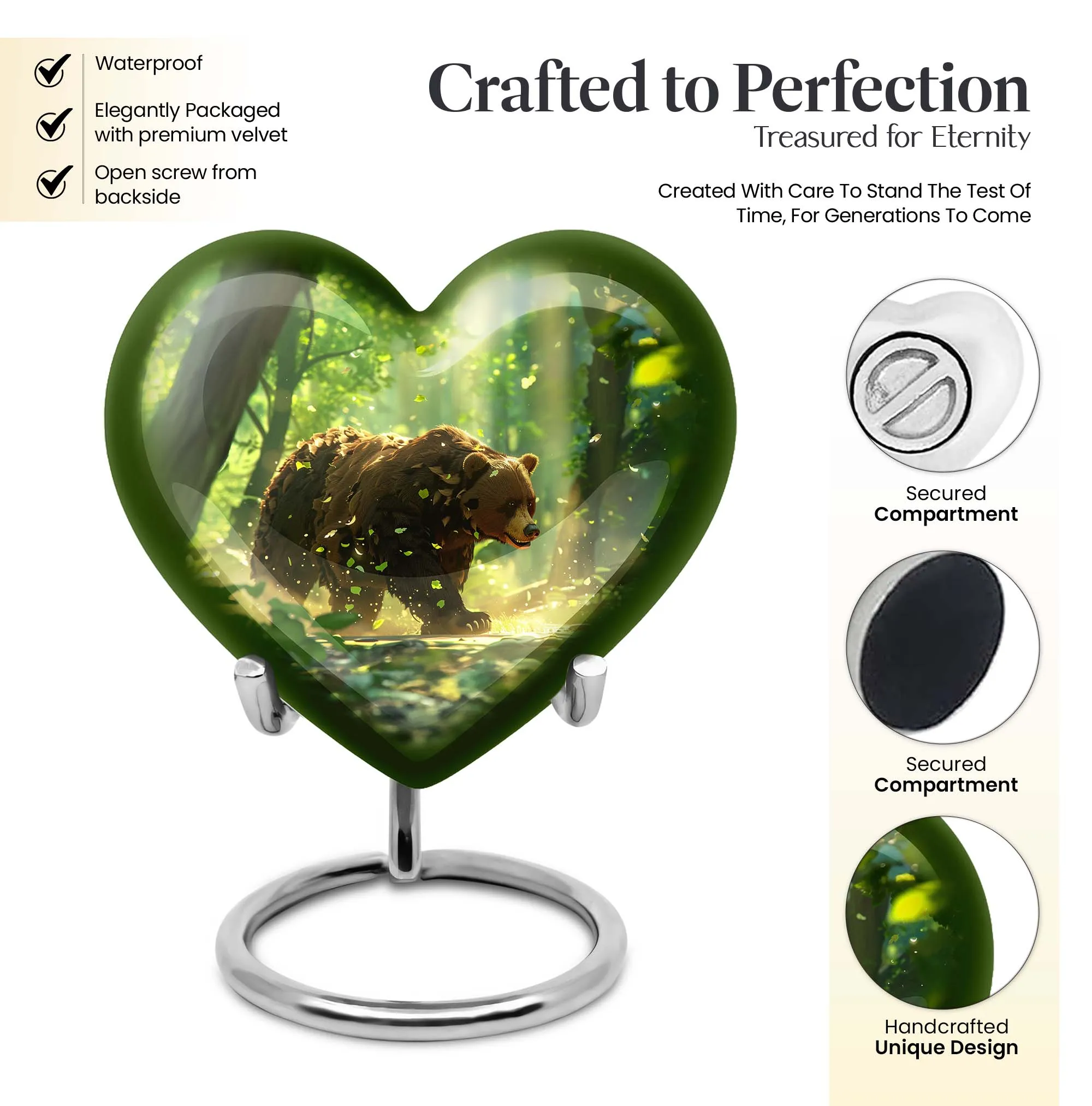 Butterfly Embrace - Majestic Men's Cremation Urn With Heart Theme