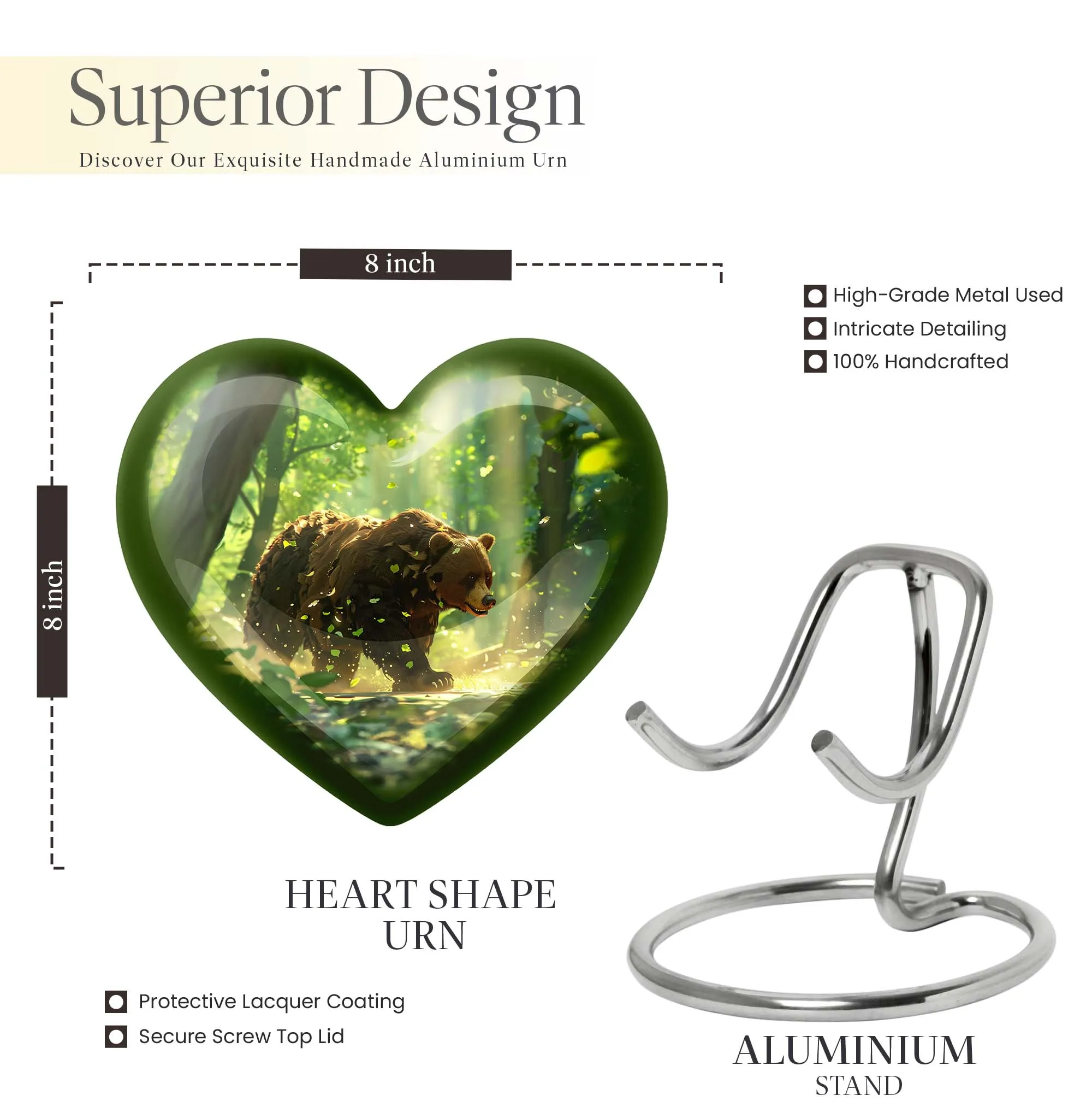 Butterfly Embrace - Majestic Men's Cremation Urn With Heart Theme