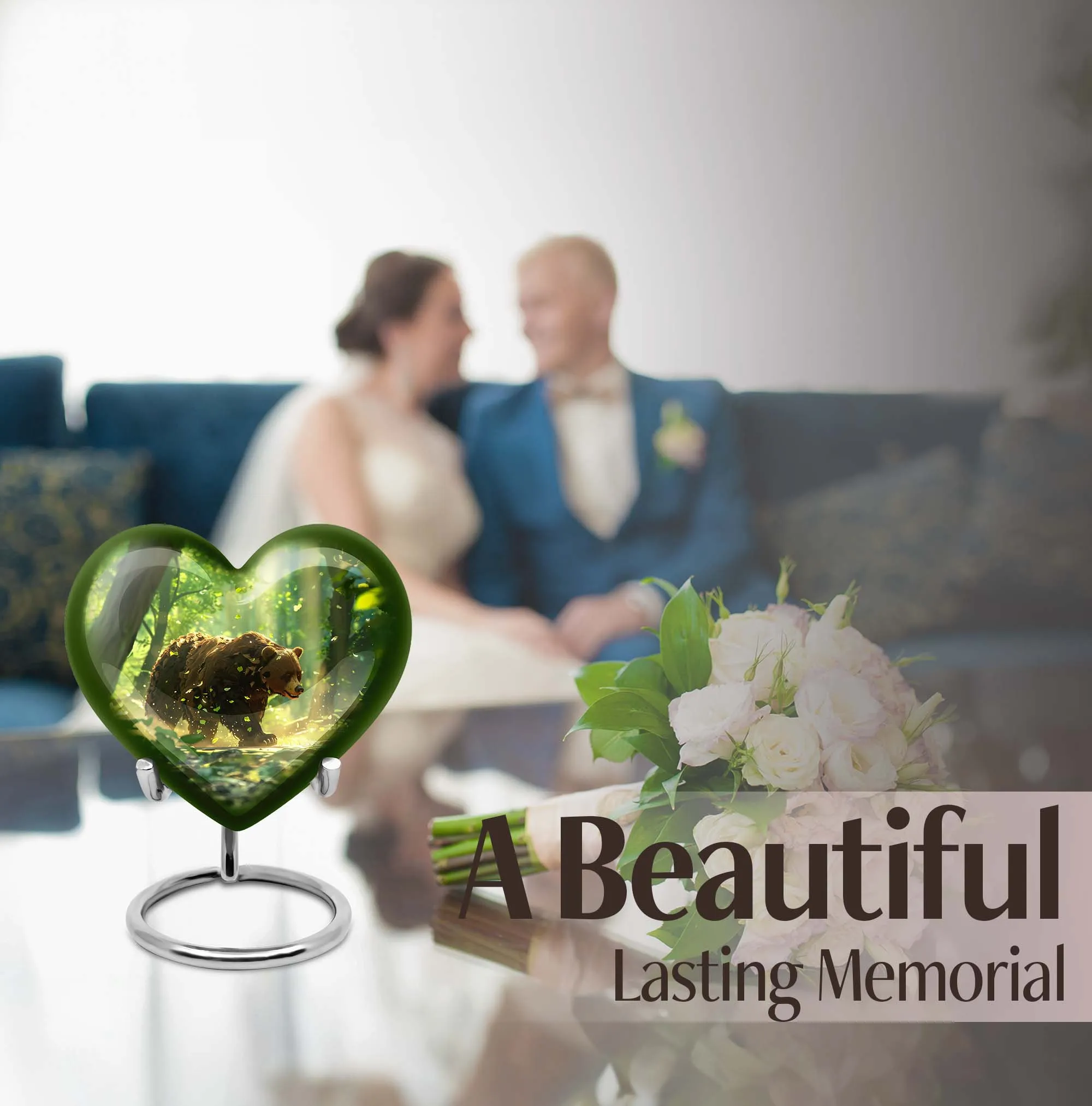 Butterfly Embrace - Majestic Men's Cremation Urn With Heart Theme