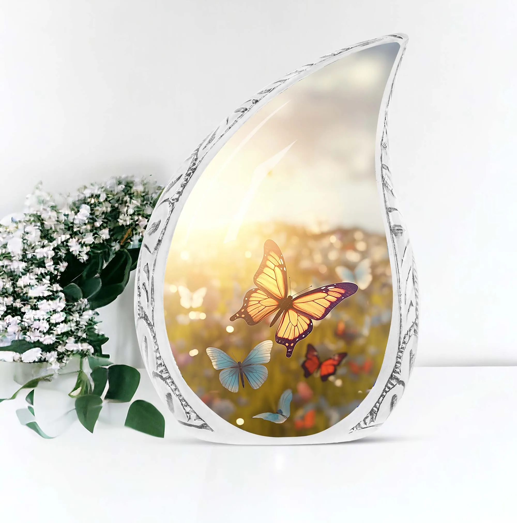 Butterfly in Meadow Eternal Remembrance Cremation Urn For Ashes