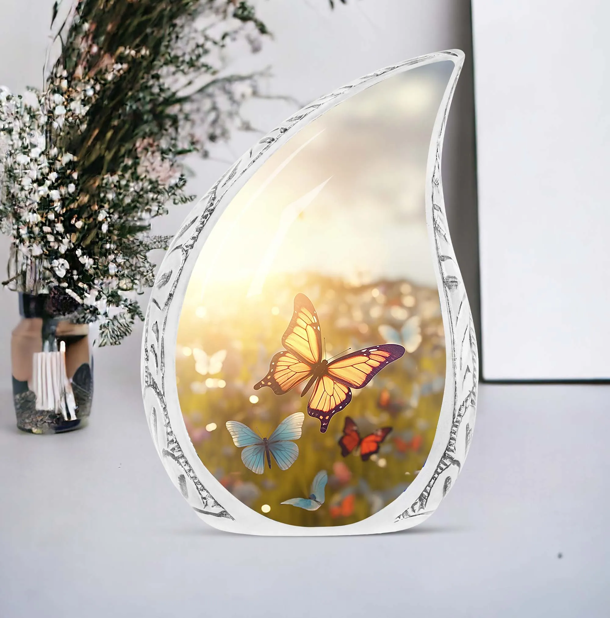 Butterfly in Meadow Eternal Remembrance Cremation Urn For Ashes