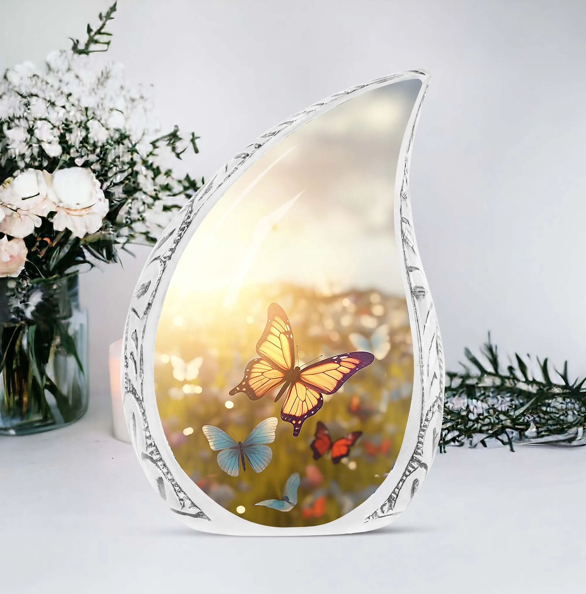 Butterfly in Meadow Eternal Remembrance Cremation Urn For Ashes