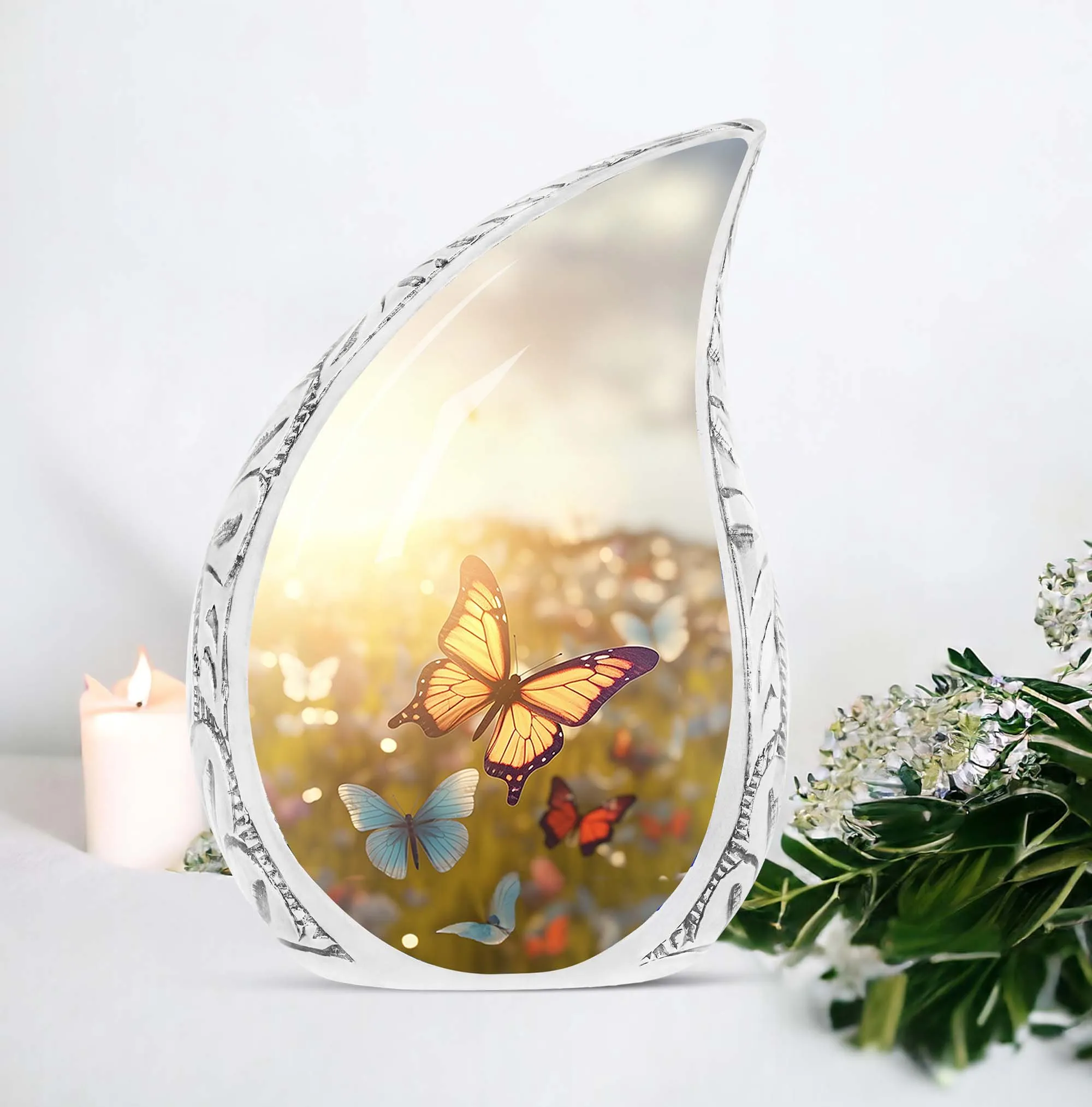 Butterfly in Meadow Eternal Remembrance Cremation Urn For Ashes