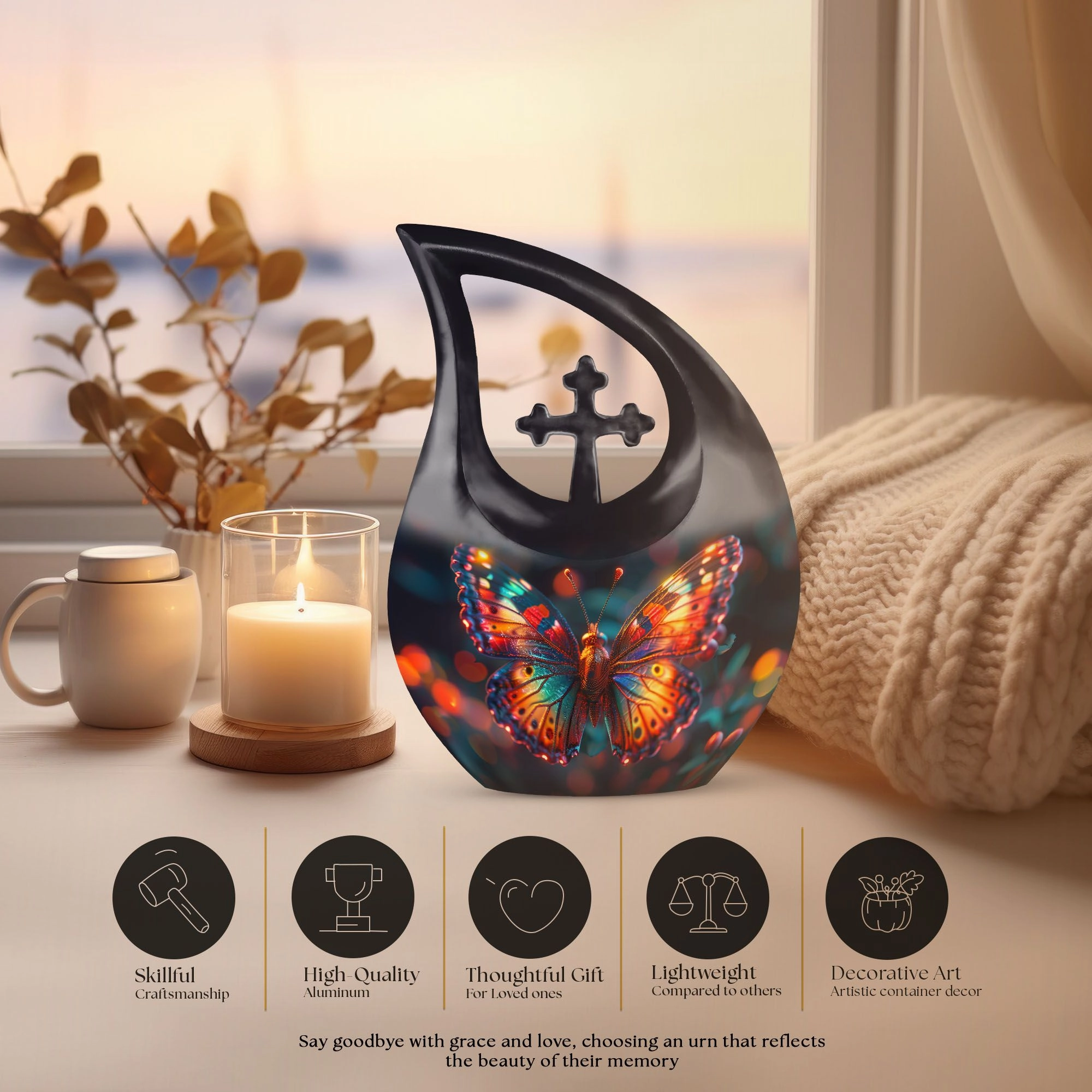 Butterfly Urn - Beautiful Memorial Cremation Urn For Ashes