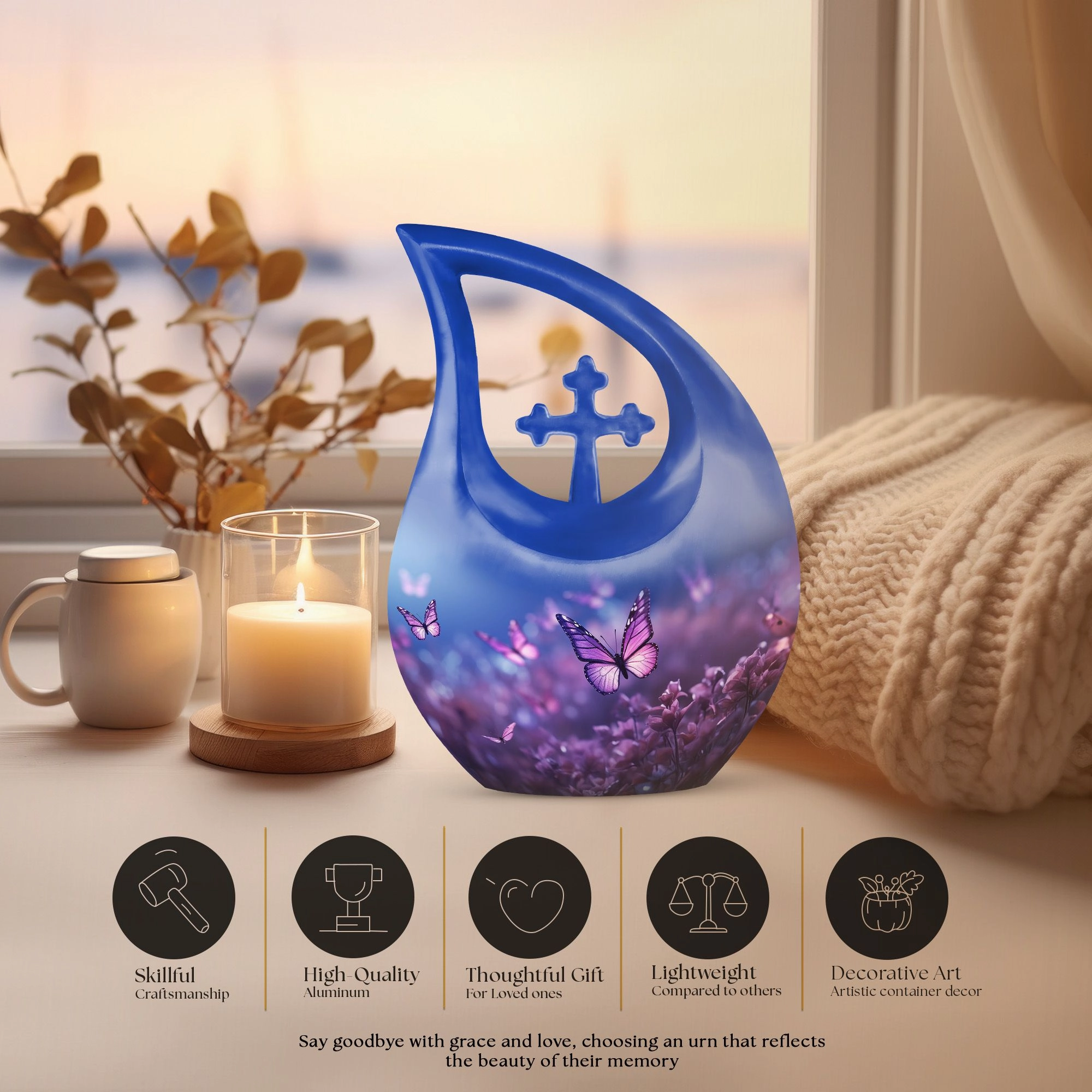 Butterfly Urn commemorative cremation urn small keepsake