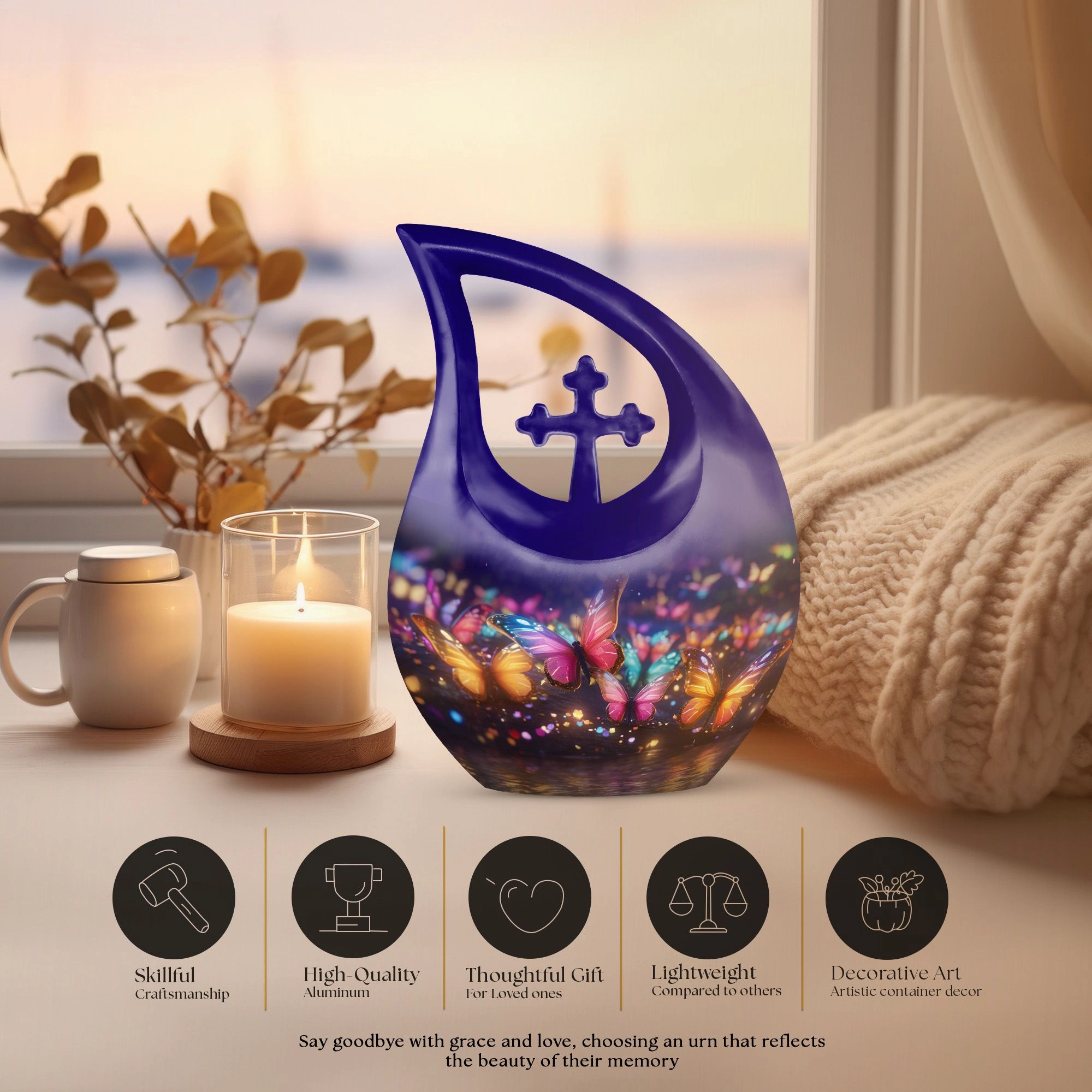 Butterfly Urn Memorial Commemoration Urn for Ashes