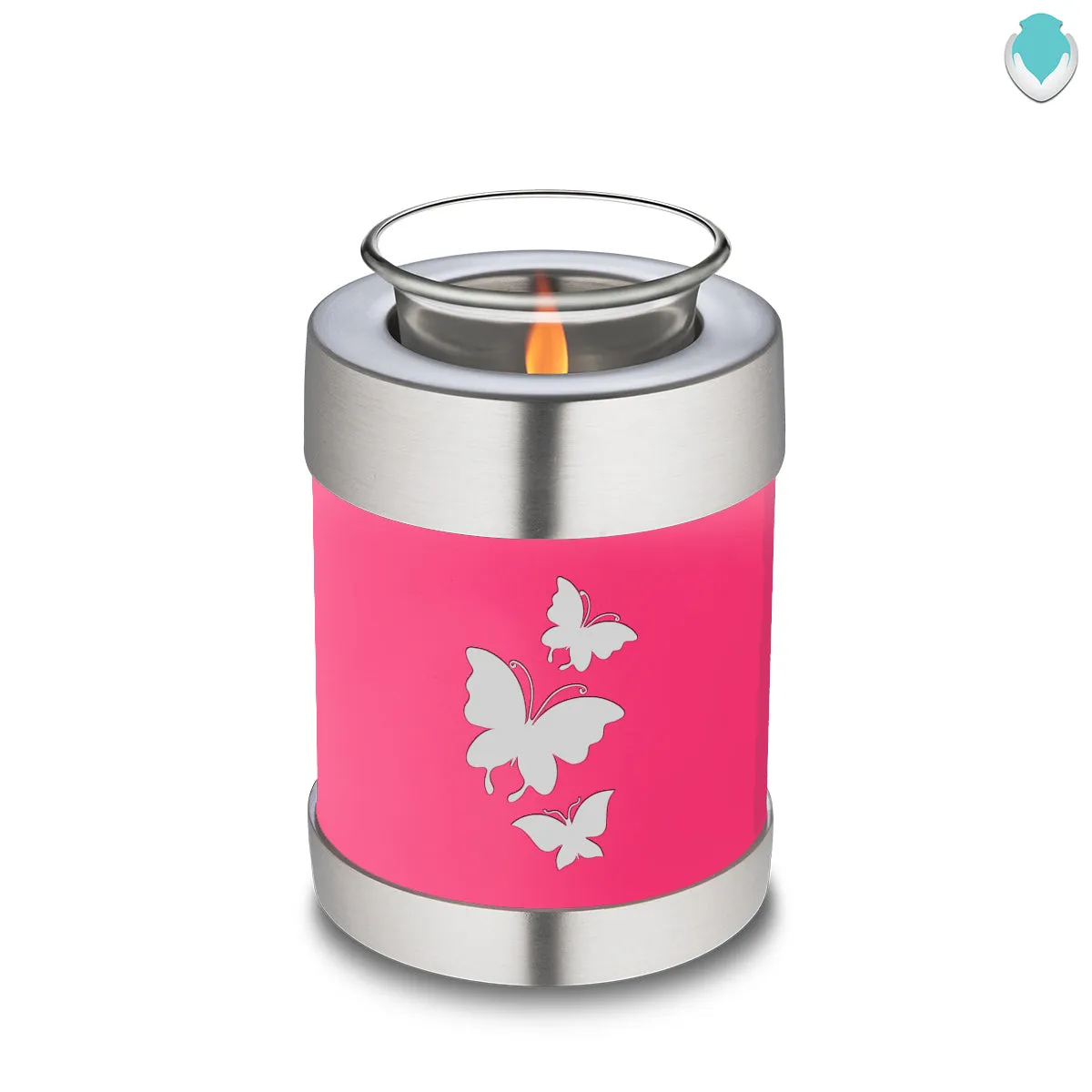 Candle Holder Embrace Bright Pink Butterfly Cremation Urn